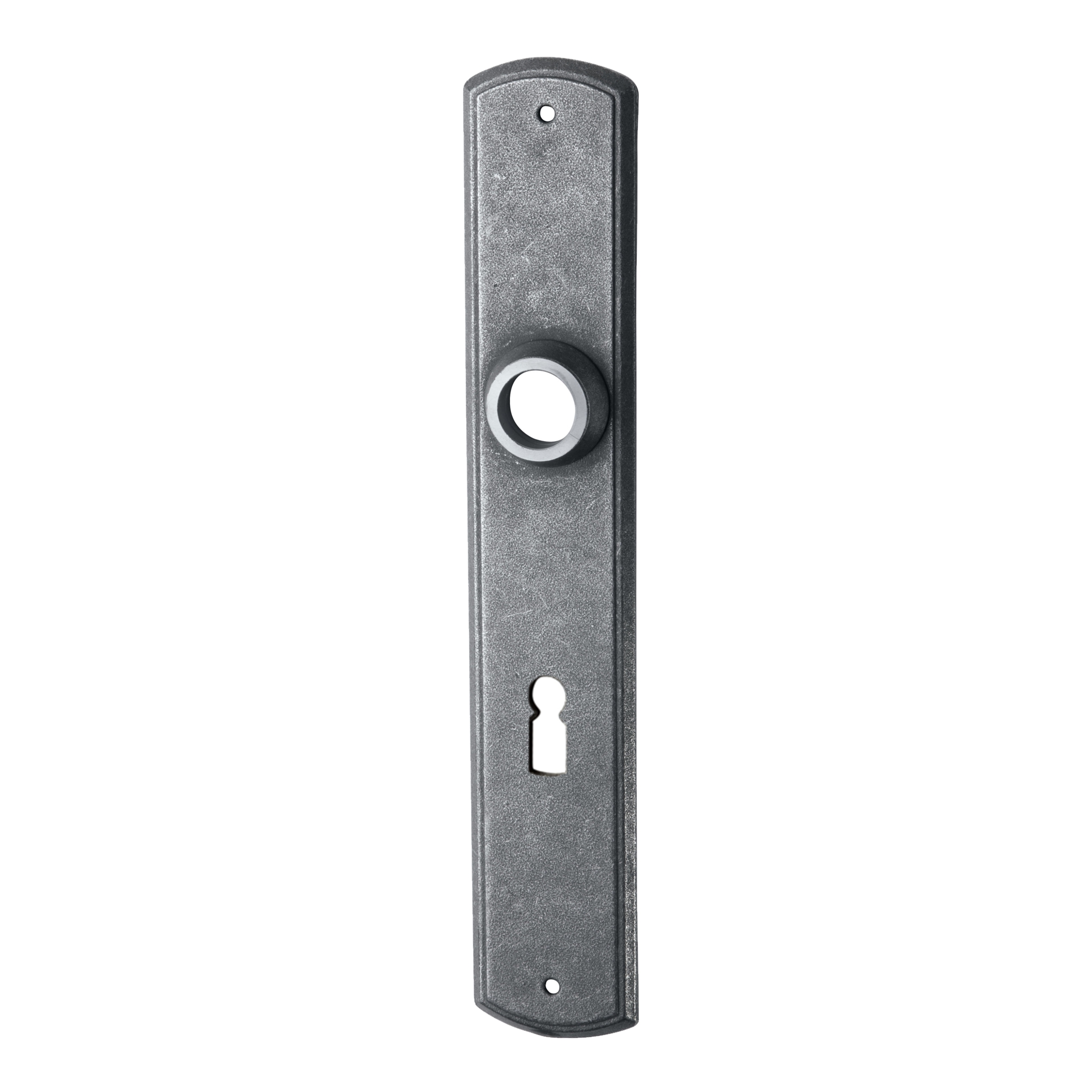 Zimmertürschild Dist. 72 mm BB, Eisen schwarz passiviert L x B