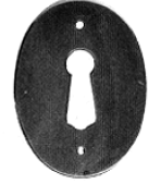 Klassizismus Möbelschild geprägt - Eisen - 38x50mm mit Schlüsselloch Serie KL005 Bild1