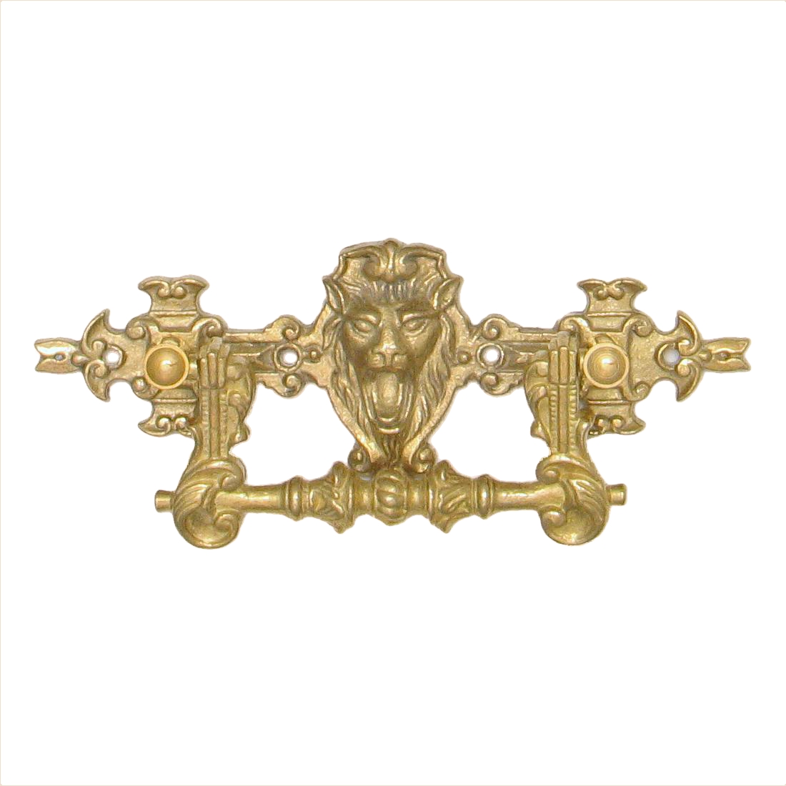 Historismus Möbelschild gegossen Messing MMA 110 x 42mm mit Griff Serie HI003 Bild1