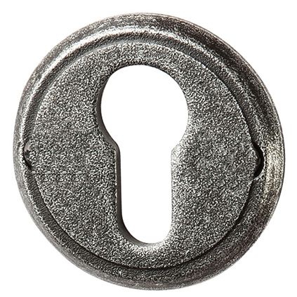 Schlüssellochrosette PZ-Lochung Eisen schwarz passiviert D 53mm Serie TR530 Bild1