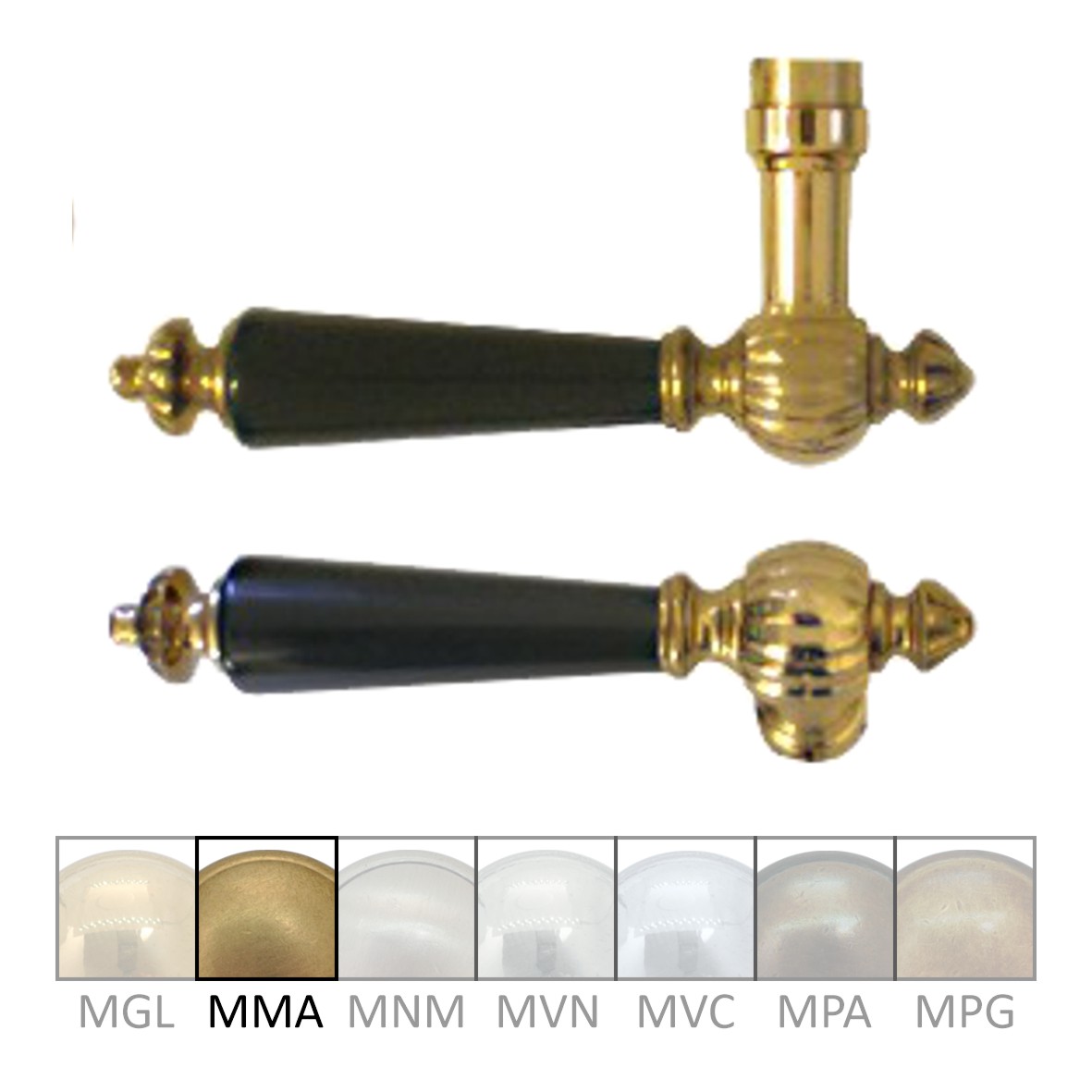 Türgriff aus Messing matt mit schwarzer Einlage 140mm DIN Links Serie TD039 Bild1