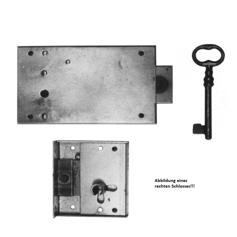 Aufschraubschloss aus Eisen mit Pfeife, D 110mm rechts Serie AS020 Bild1