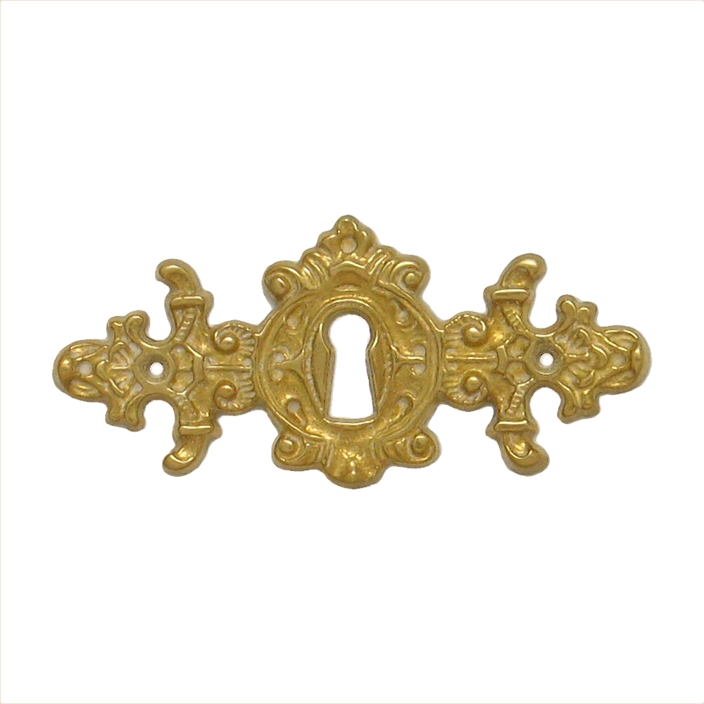 Historismus Möbelschild gegossen Messing MMA 84 x 38mm mit Schlüsselloch Serie HI006 Bild1