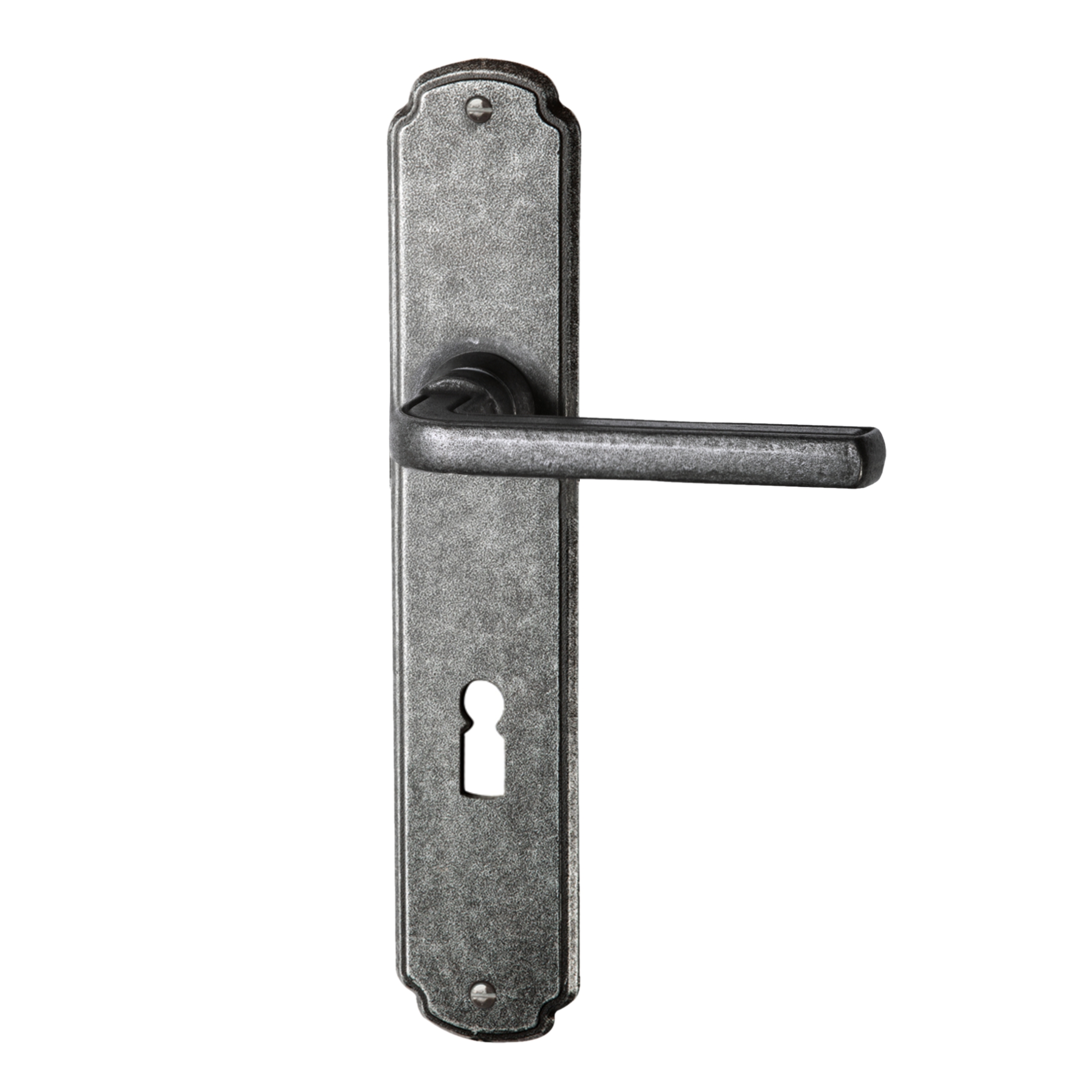 Zimmertürgarnitur in Schmiedeeisen schwarz passiviert BB 72 mit TD054 Serie TG502 Bild1
