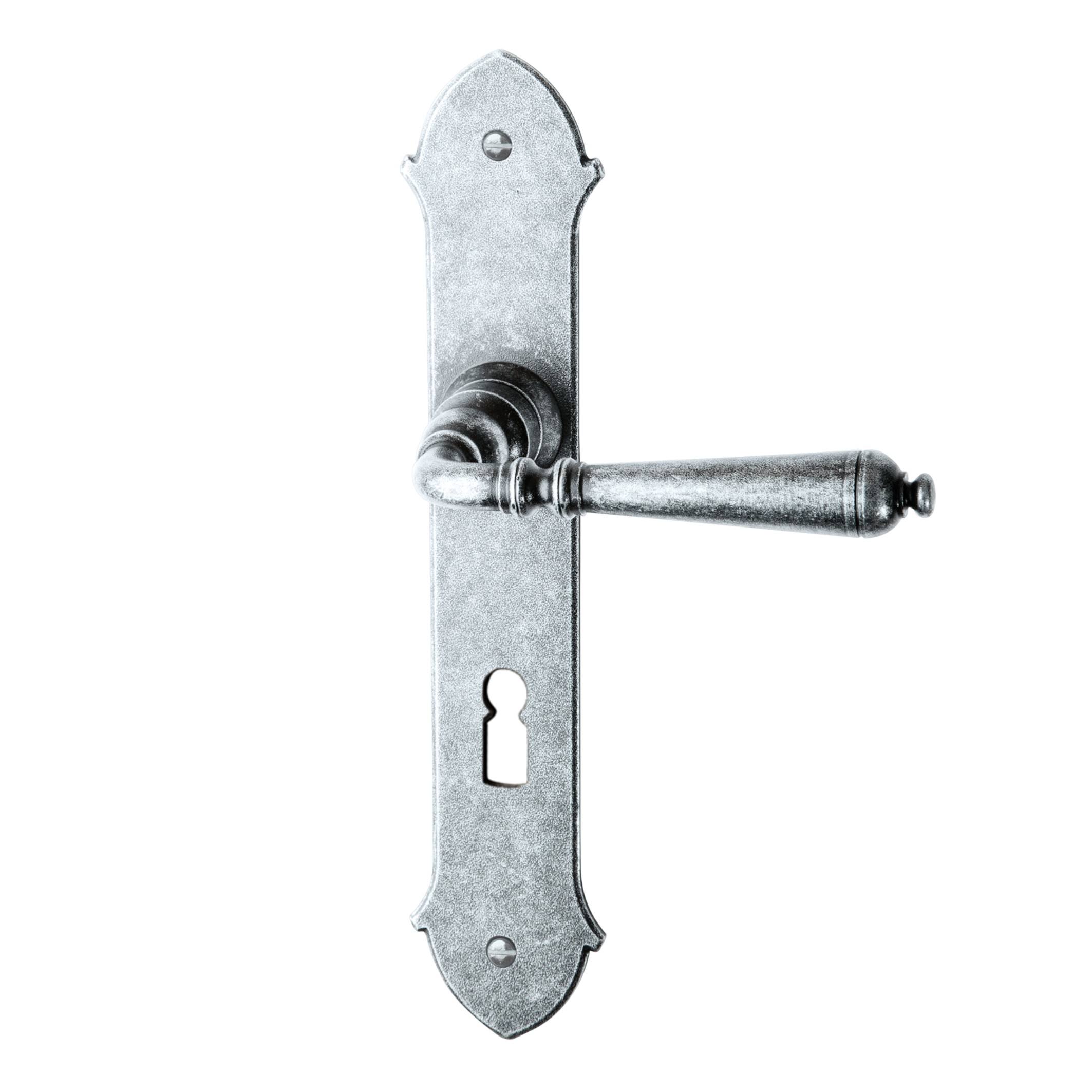 Zimmertürgarnitur in Schmiedeeisen thermopatiniert ® BB 72 mit TD053 Serie TG519 Bild1