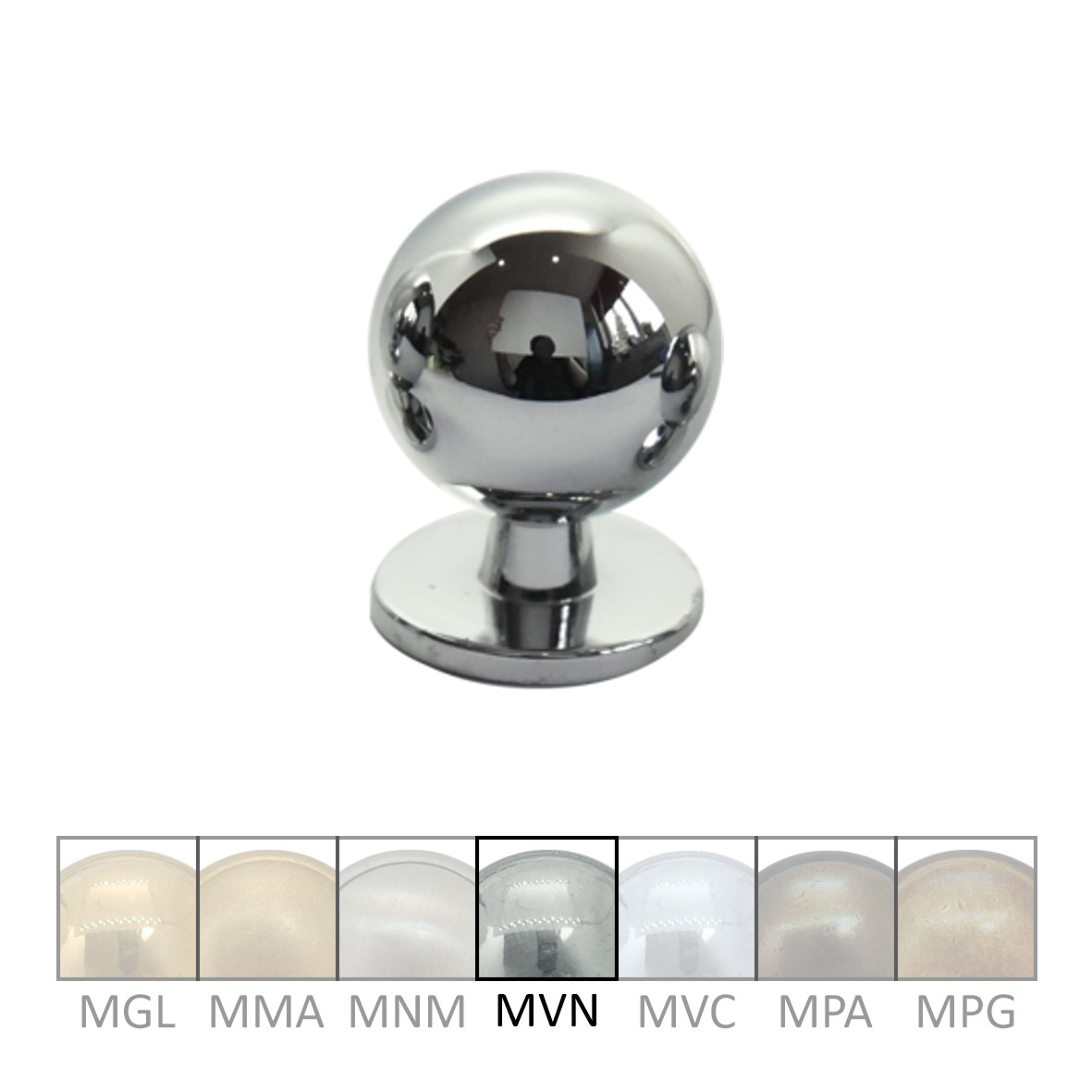 Möbelknopf in Messing vernickelt mit Schutzlack, D Möbelknopf in Messing vernickelt mit Schutzlack, D