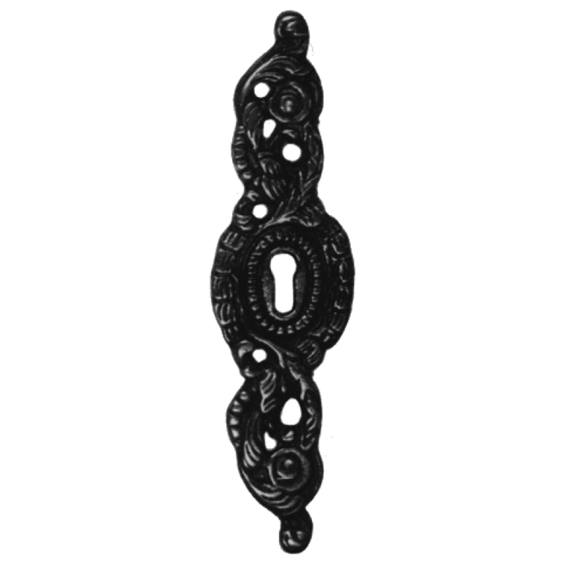 Historismus Möbelschild gegossen Messing MMA 30 x 120mm mit Schlüsselloch Serie HI017 Bild1