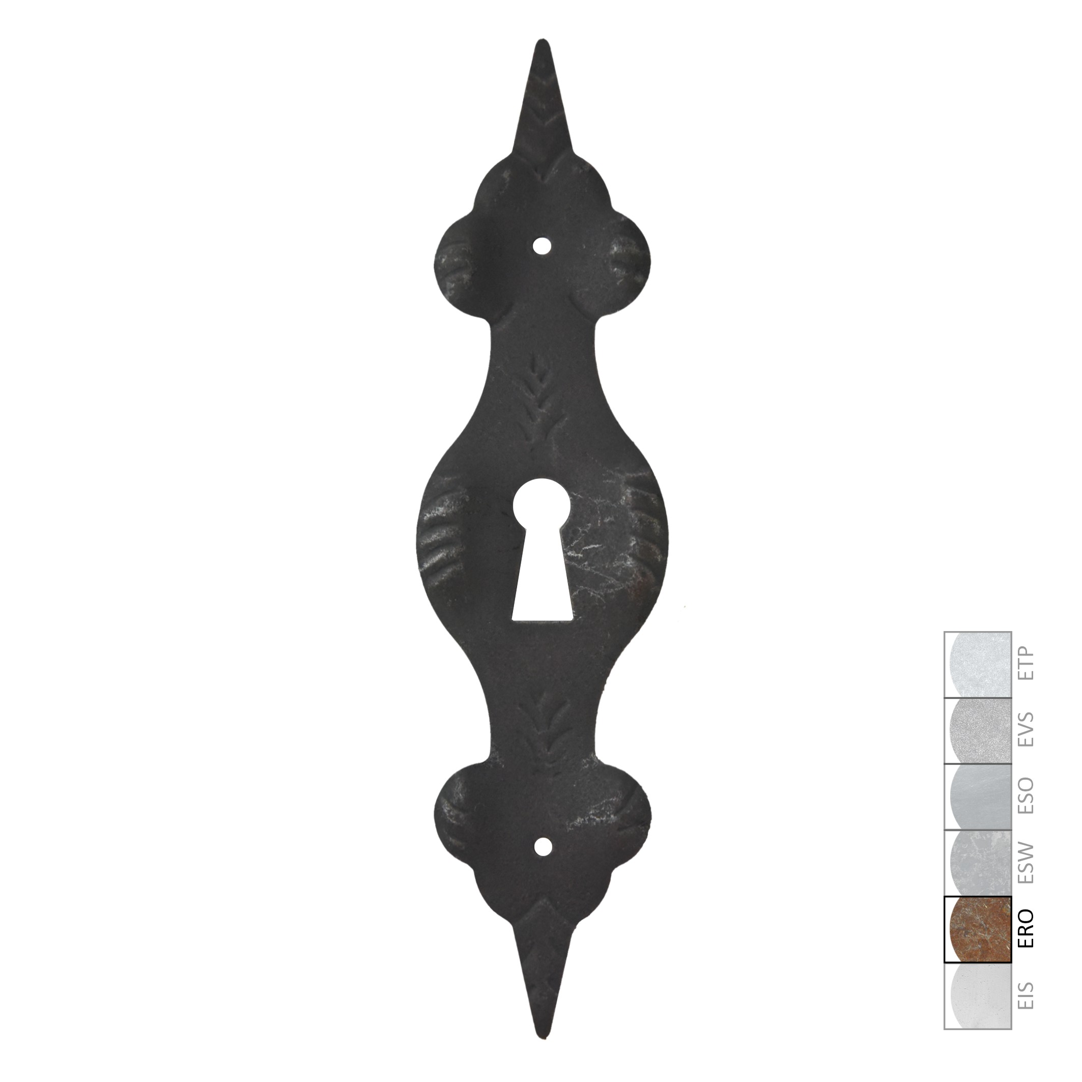 Barock Schlüsselschild 165 x 45mm mit Schlüsselloch, Eisen Serie BA011 Bild1