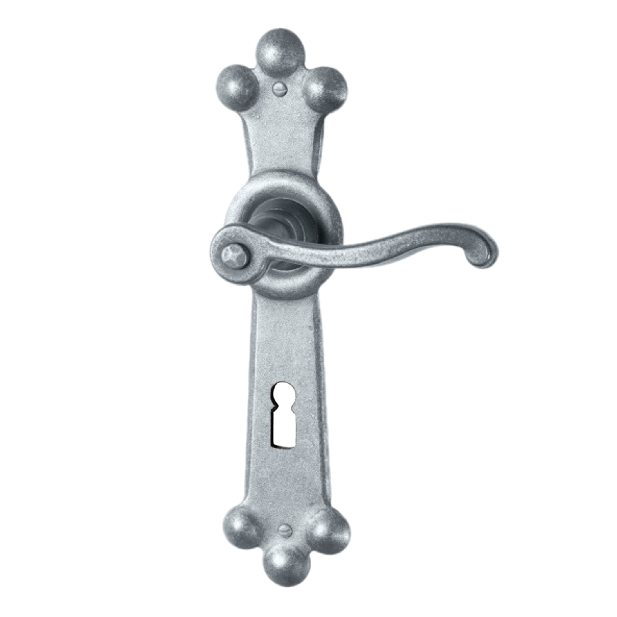 Zimmertürgarnitur in Schmiedeeisen thermopatiniert ® BB 72 mit TD058 Serie TG512 Bild1