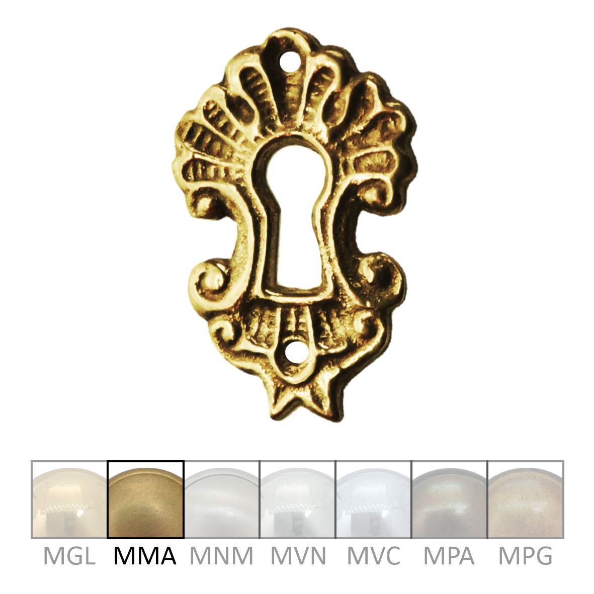 Möbelschild in Messing patiniert mit versch. Maße und Ausführungen erhältlich.  Bild1 Rokoko Möbelschild RK004-102B-MPA-25-40 Bild1