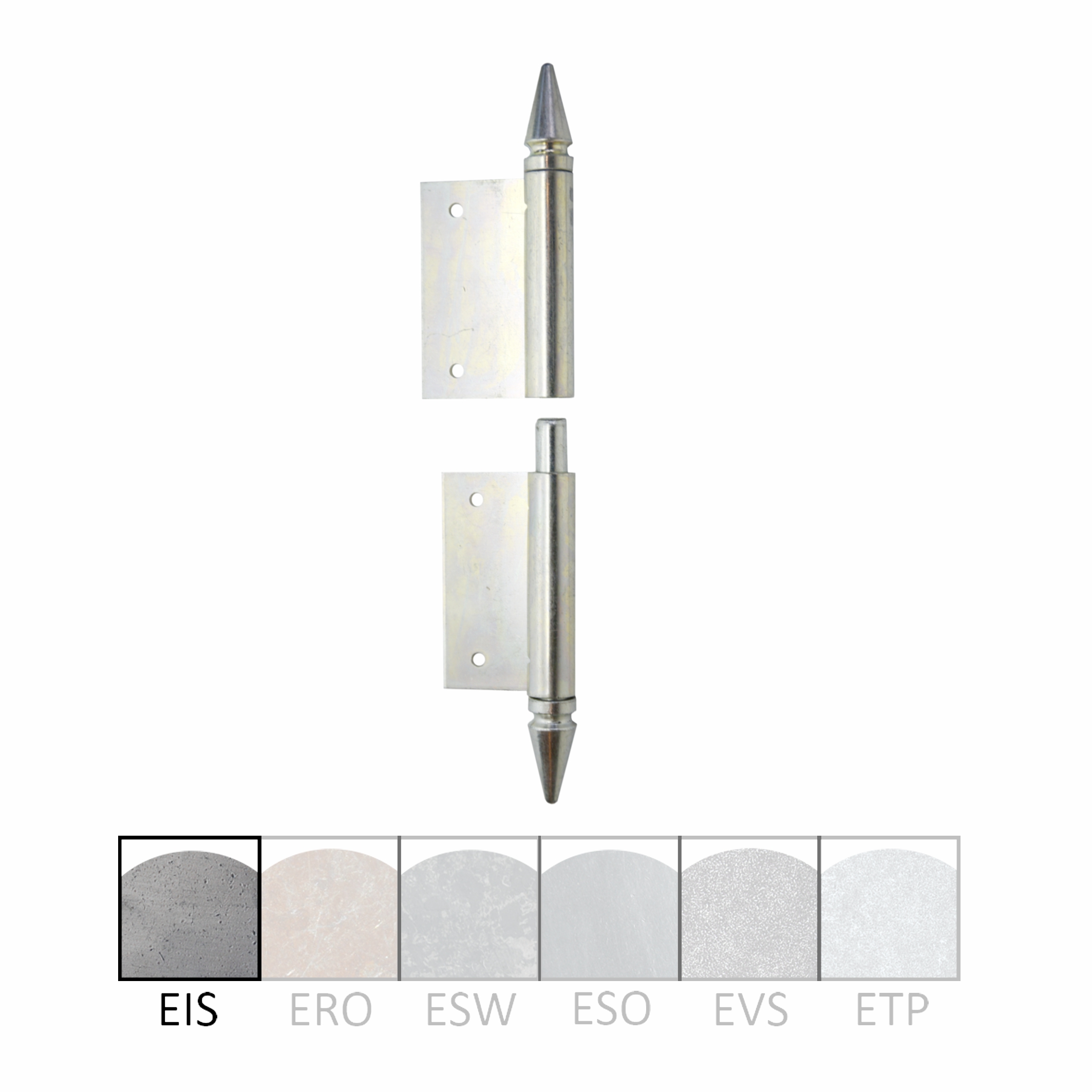 Einstemmband Lappen gleichstehend fester Stift 120mm rechts mit Zierspitze Serie FB035 Bild1