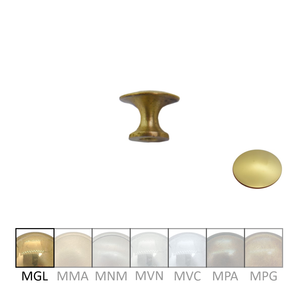 Möbelknopf aus Messing MGL D 12mm Serie KN100 Bild1