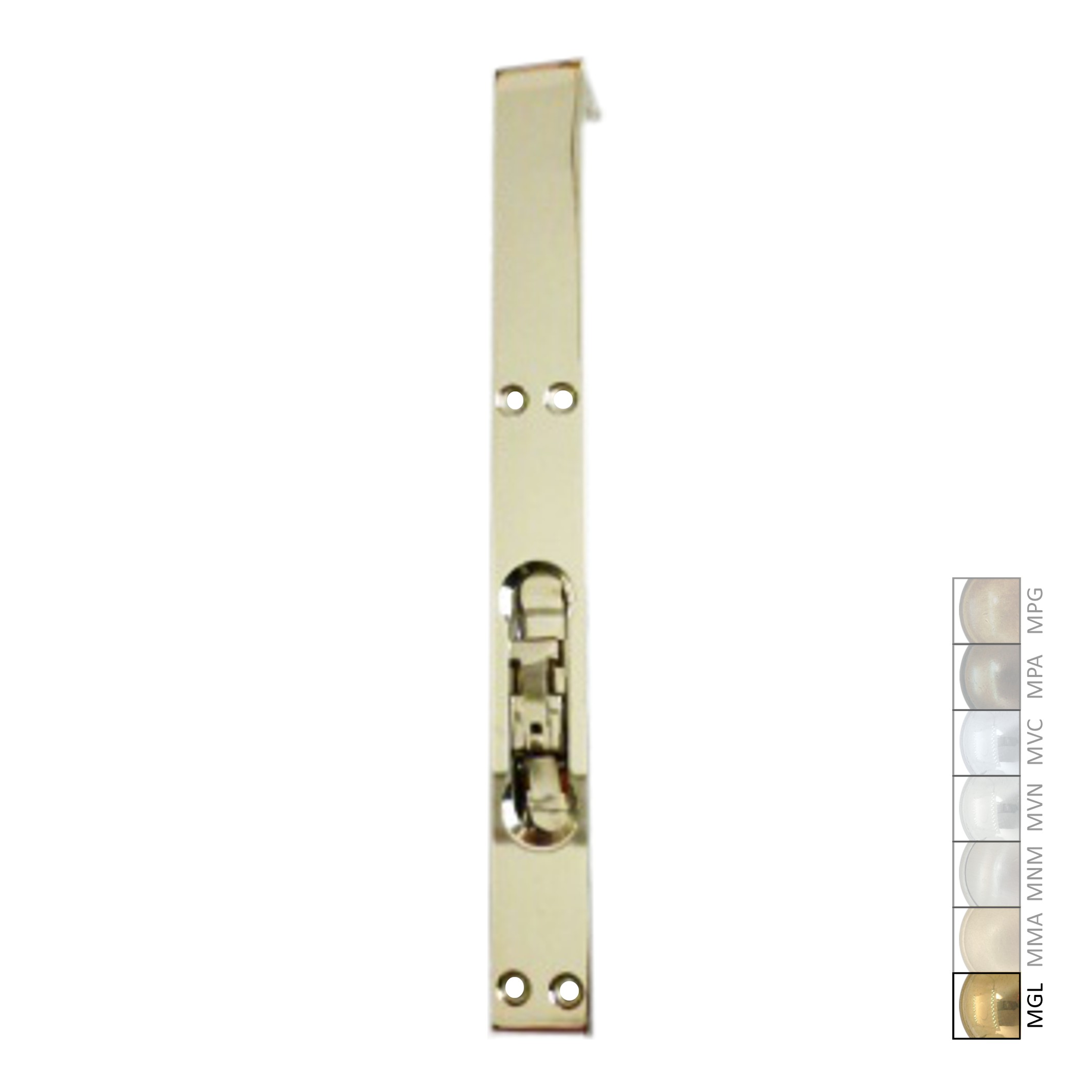 Schieberiegel Türriegel für gefälzte Türen 800mm Messing glänzend Serie SR106 Bild1