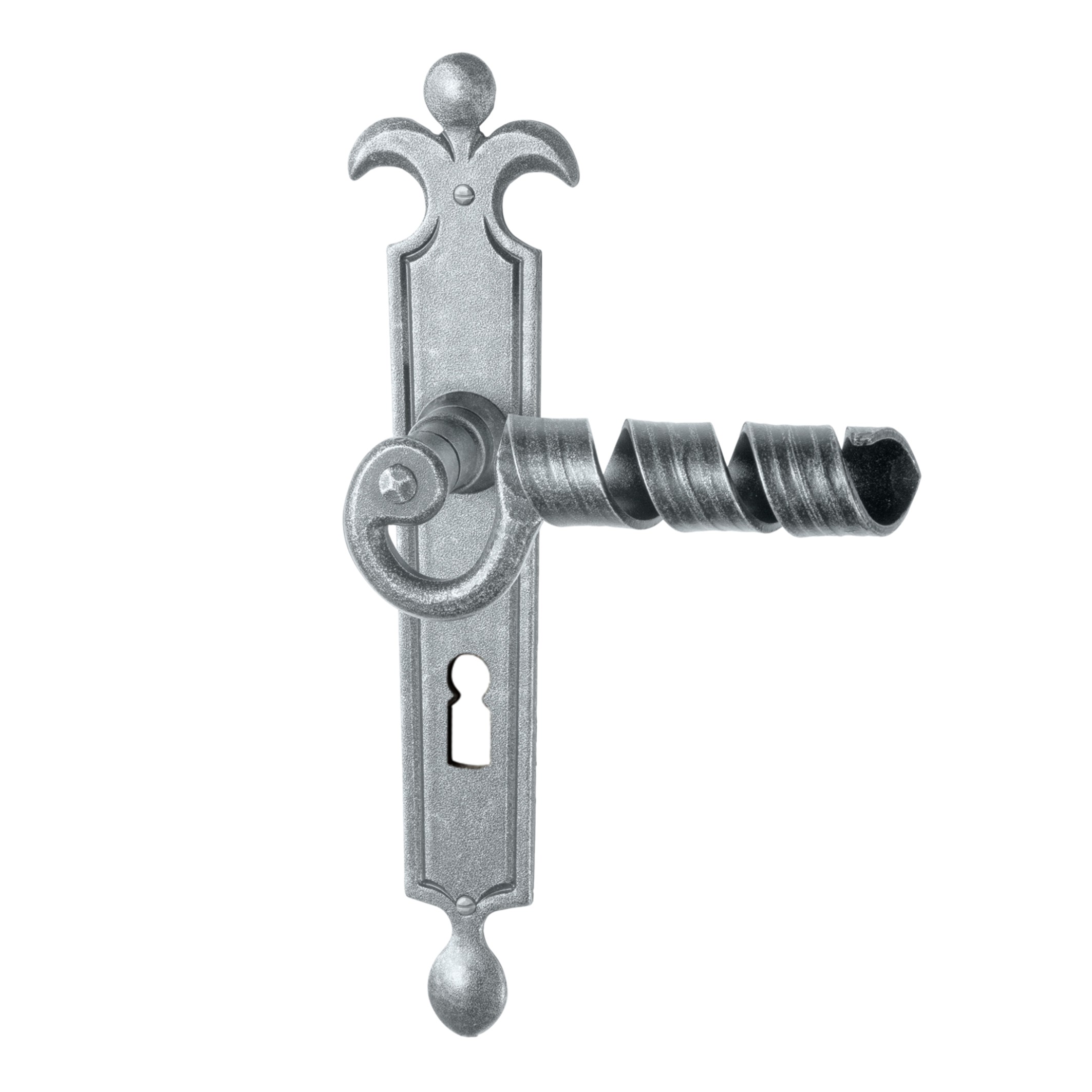 Zimmertürgarnitur in Schmiedeeisen thermopatiniert ® BB 72 mit TD070 Serie TG509 Bild1