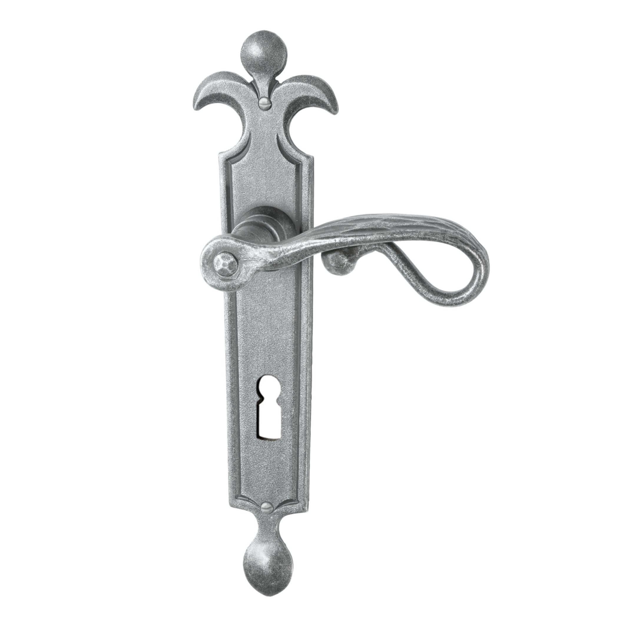 Zimmertürgarnitur in Schmiedeeisen thermopatiniert ® BB 72 mit TD077 Serie TG509 Bild1