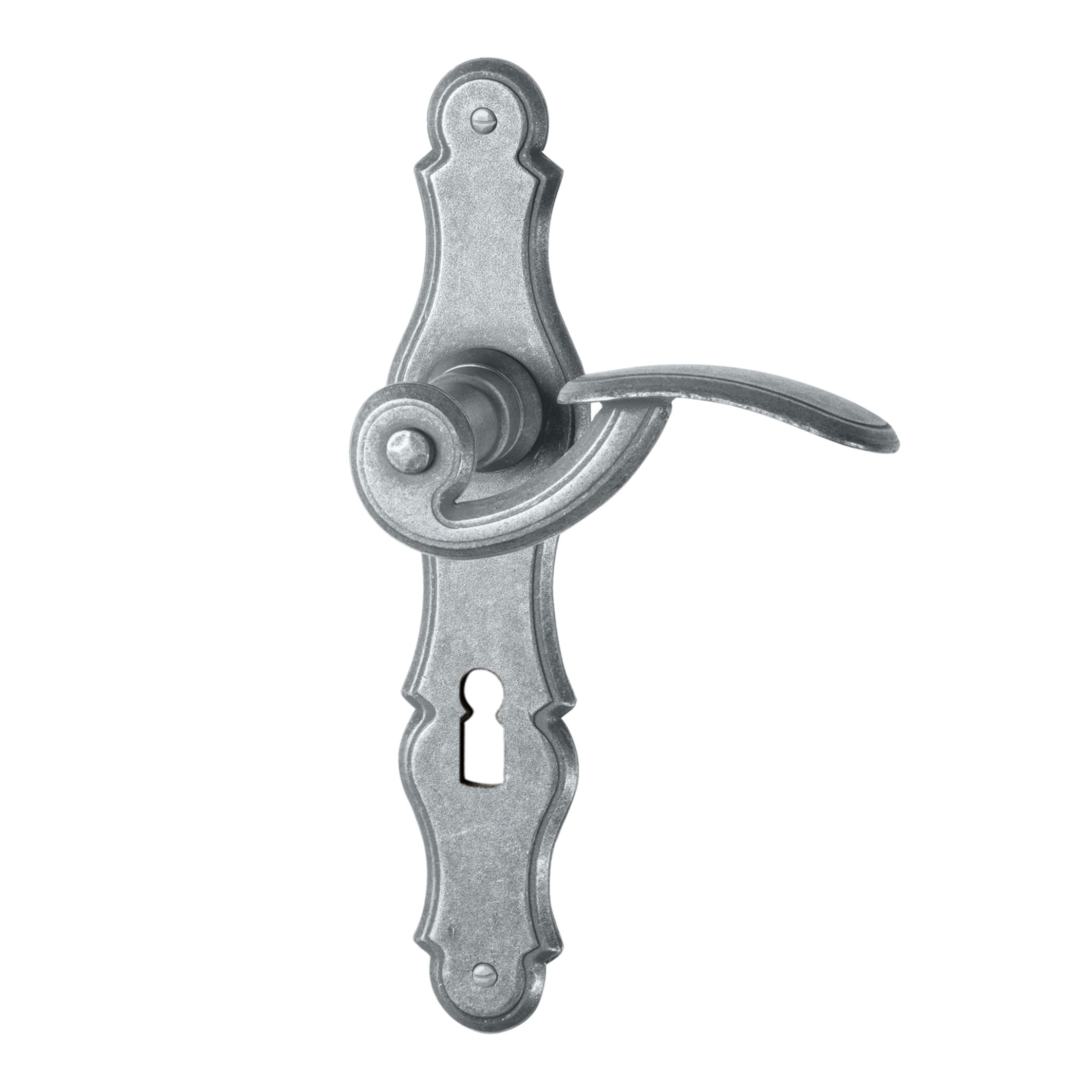 Zimmertürgarnitur in Schmiedeeisen thermopatiniert ® BB 72 mit TD079 Serie TG515 Bild1