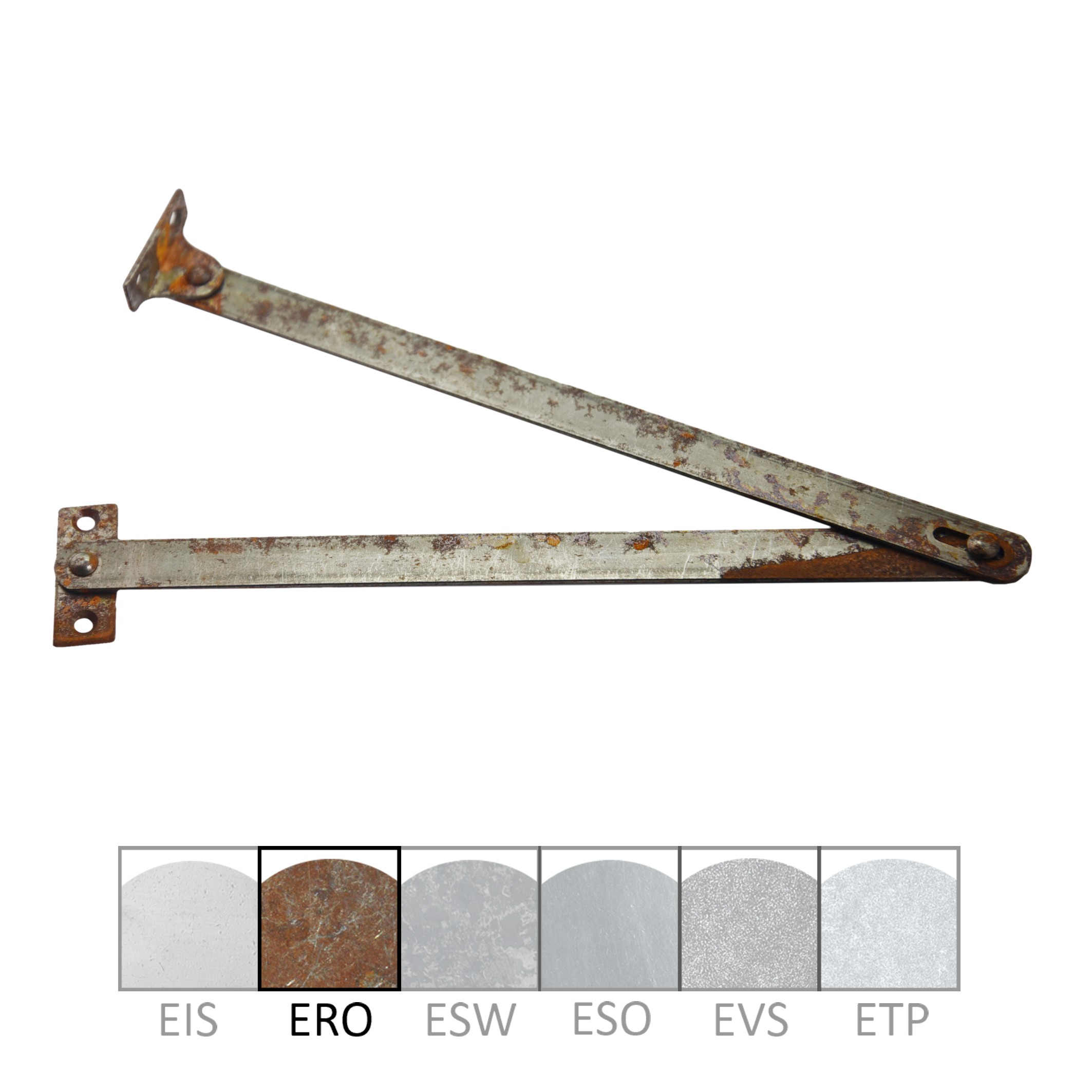 Sekretärklappenhalter Eisen rostig L=465mm Serie TM101 Bild1