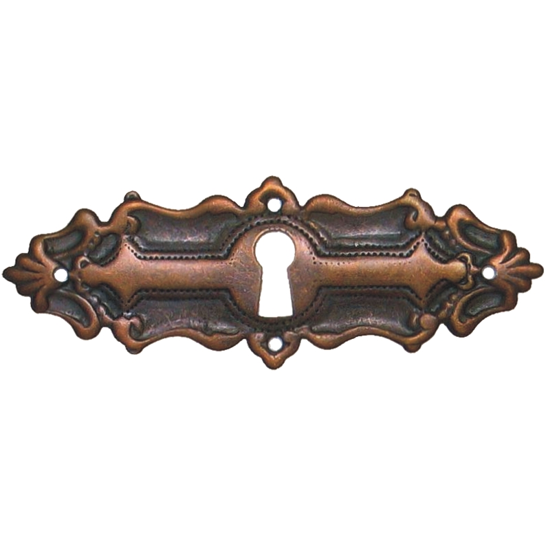 Historismus Möbelschild geprägt Messing MPA 94 x 34mm mit Schlüsselloch Serie HI001 Bild1