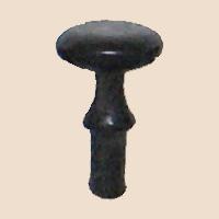 Möbelknopf aus schwarzem Büffelhorn D12mm Serie KN001 Bild1
