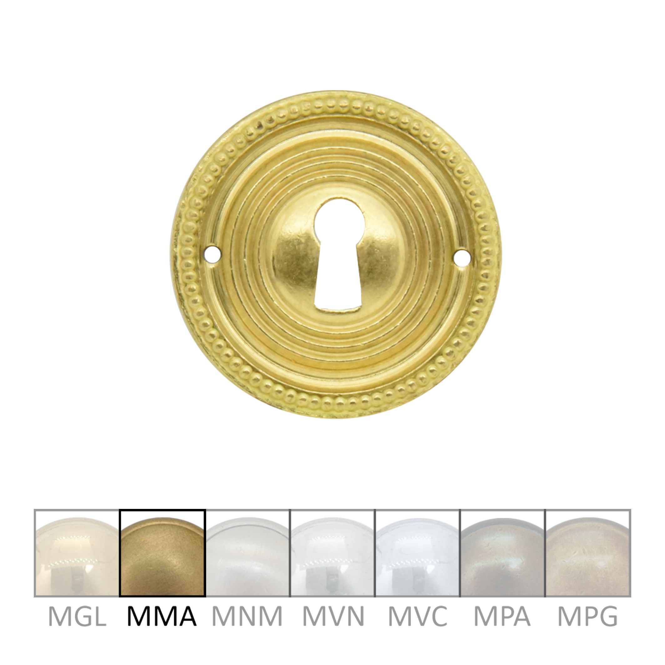 Klassizismus Möbelschild Messingguss MMA D44mm Schlüsselloch Serie KL025 Bild1