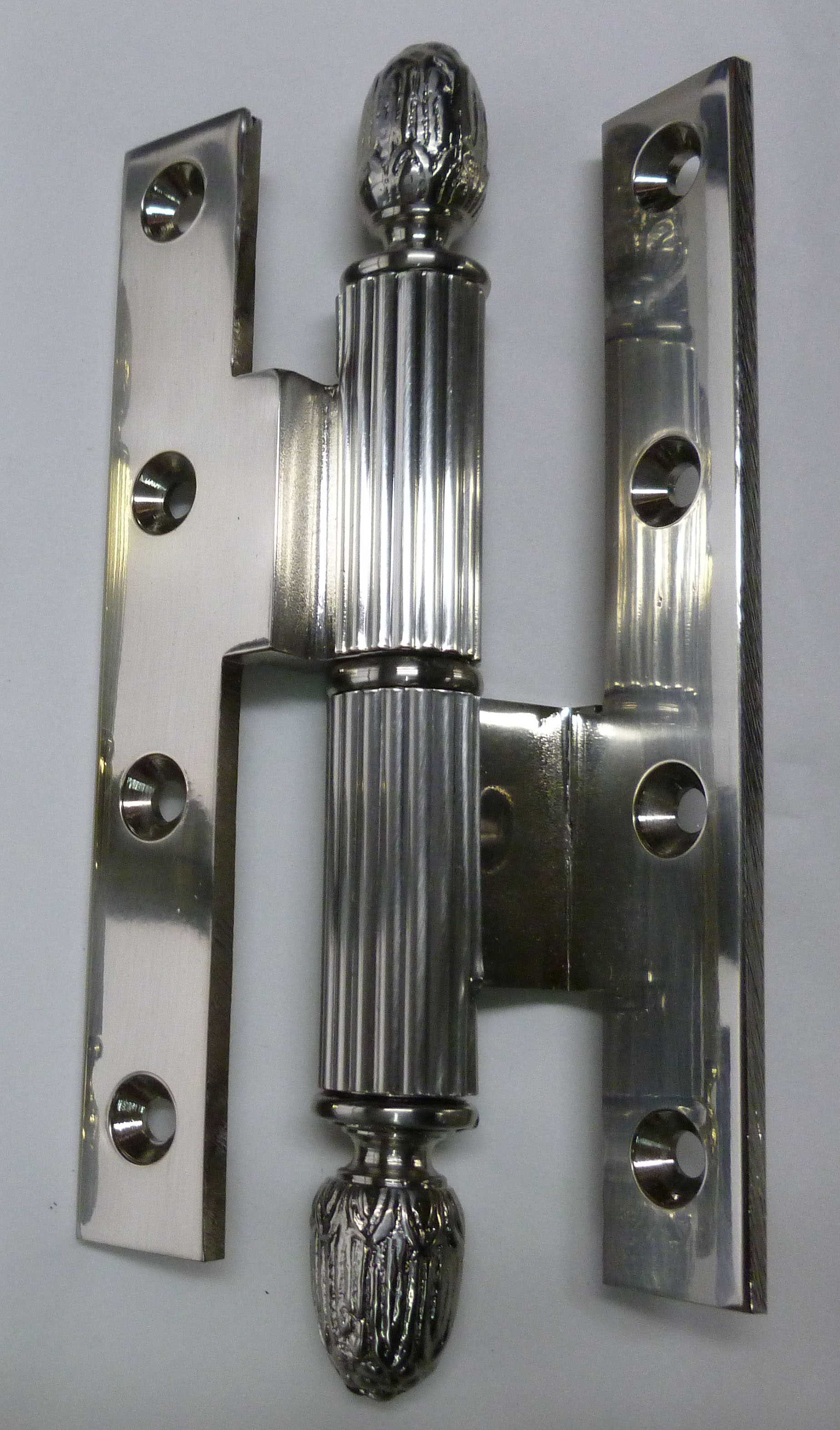 Türscharnier 141x70mm fester Stift Rechts Messing glänzend gekröpft Serie TB046 Bild1