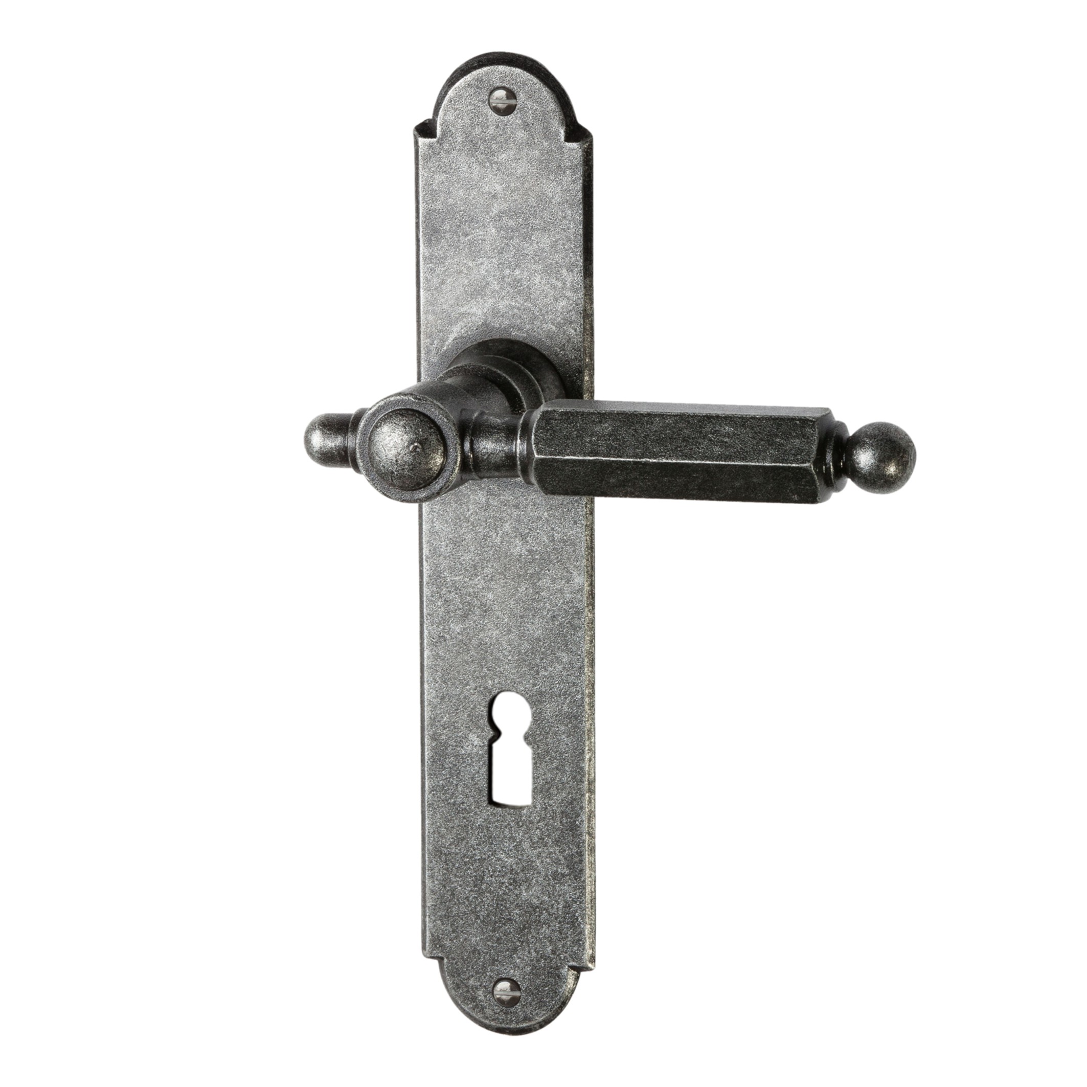 Zimmertürgarnitur in Schmiedeeisen schwarz passiviert BB 72 mit TD060 Serie TG501 Bild1