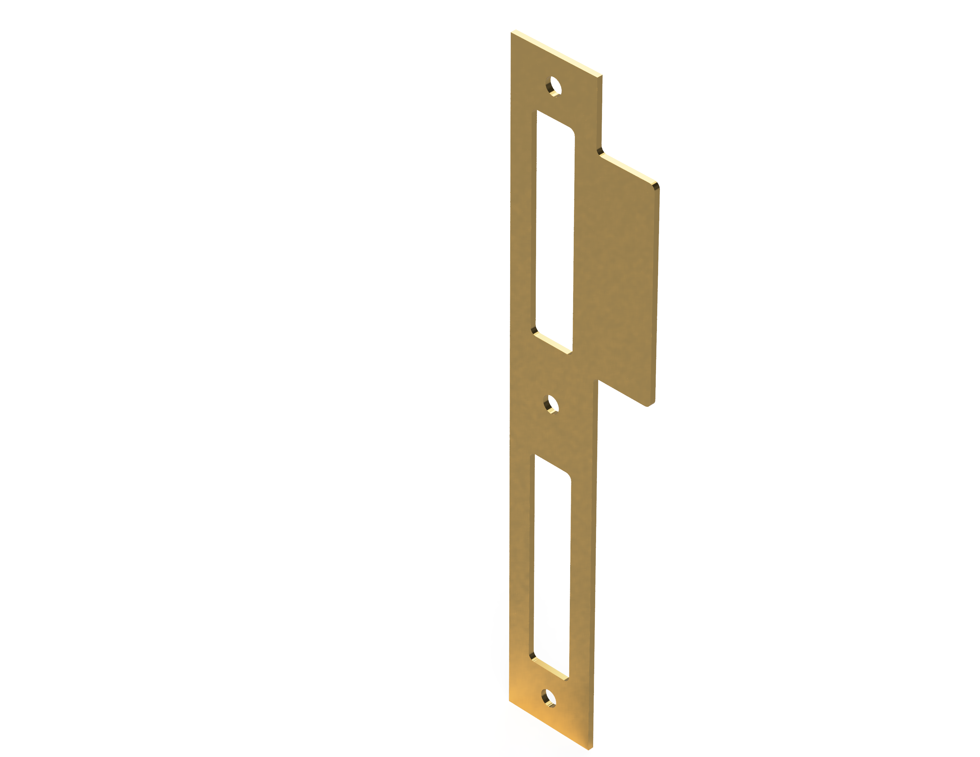 Zimmertür Schließblech Messing matt, 40 x 170 mm der Serie XS005 Bild1