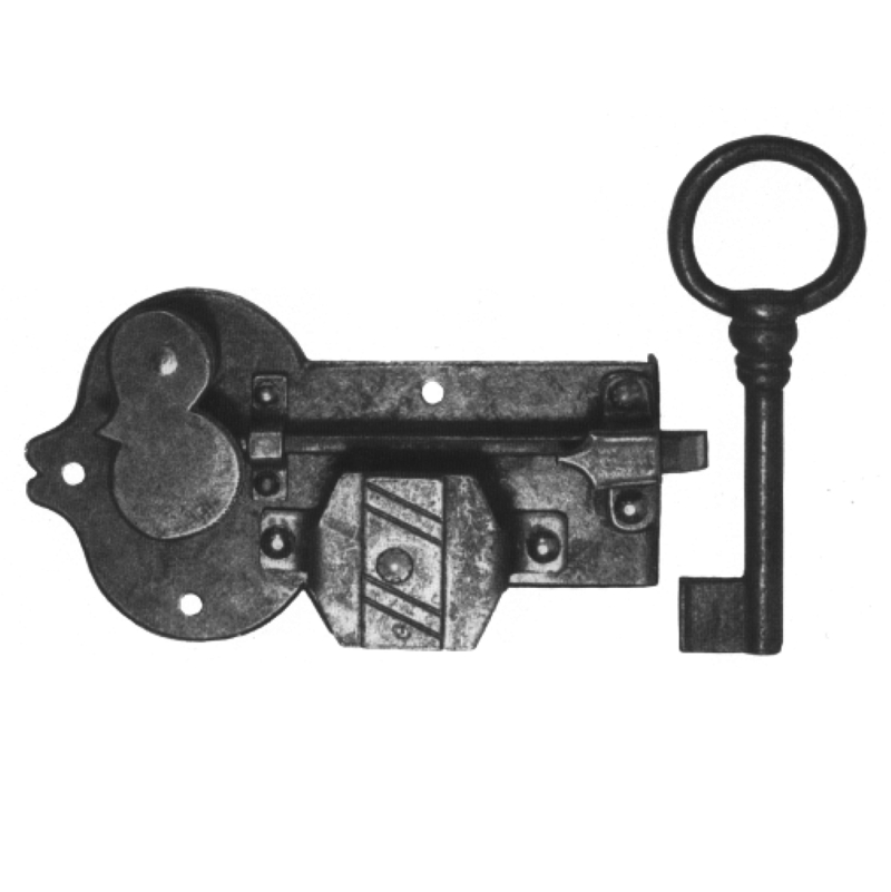 Aufschraubschloss aus Eisen, D 55mm links, Serie AS103 Bild1