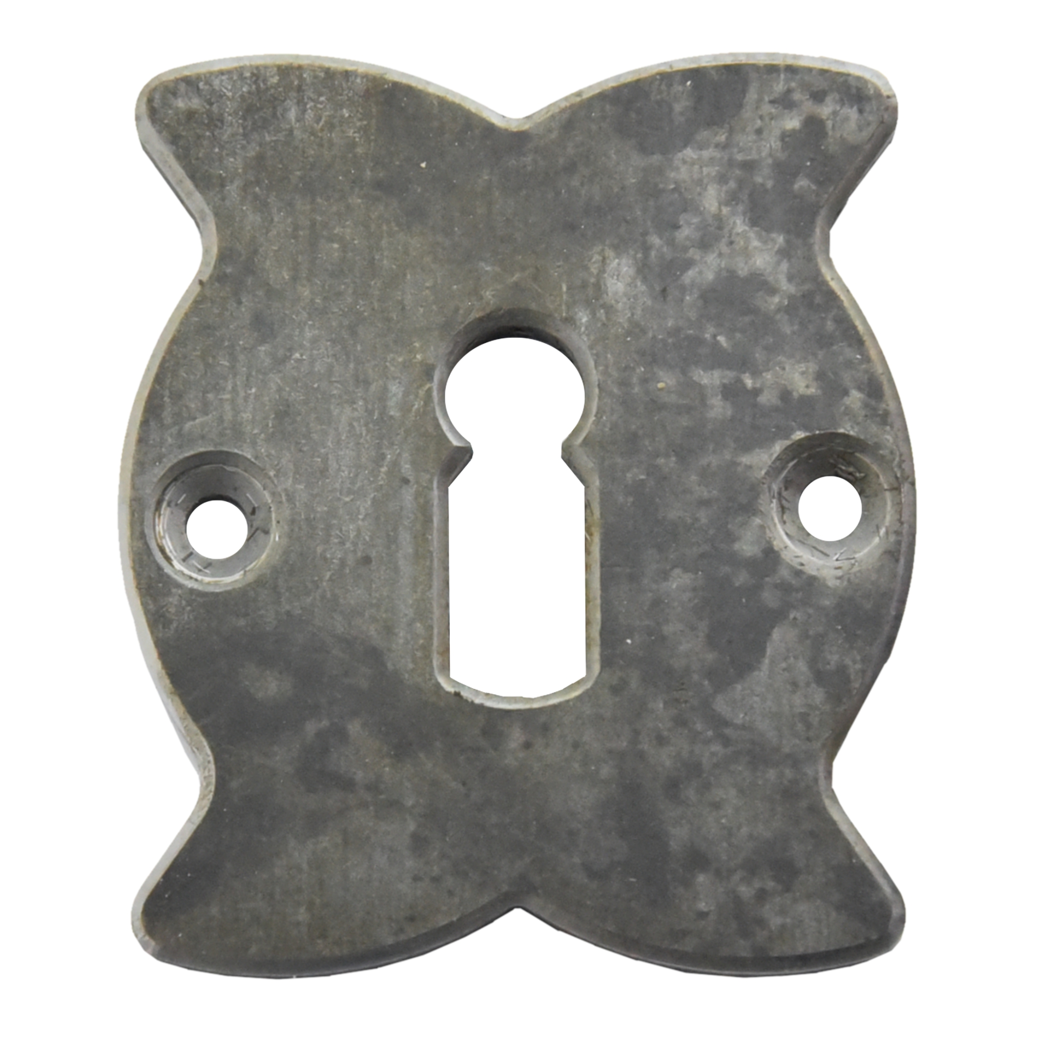 Schlüssellochrosette Eisen mit Buntbart-Lochung Oval 60x51mm Serie TR138 Bild1