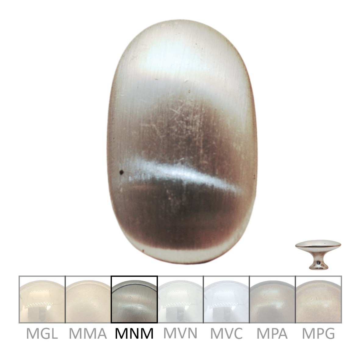 Möbelknopf in Messing vernickelt matt, LXB Möbelknopf in Messing vernickelt matt, LXB