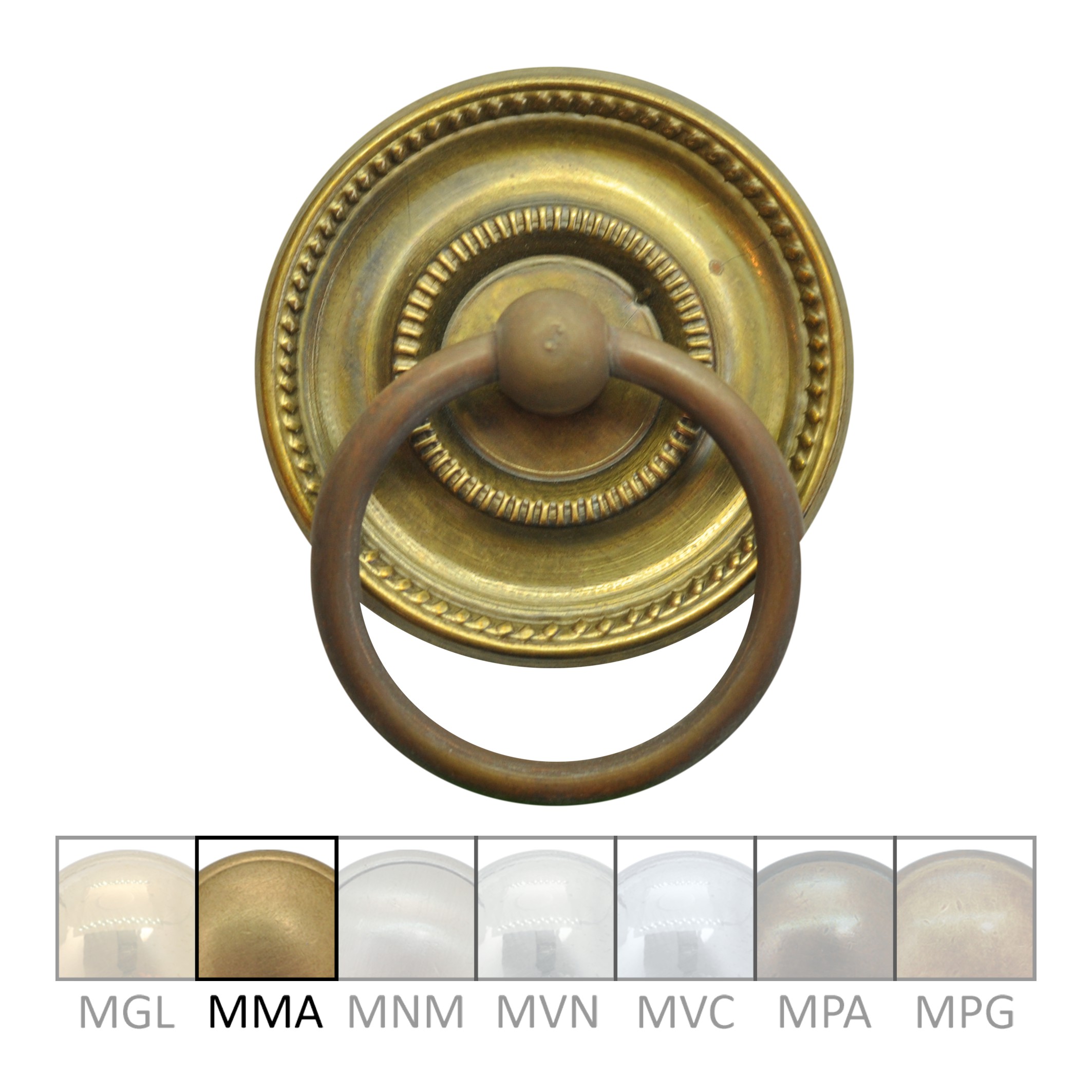 Klassizismus Möbelschild geprägt Messing MMA D50mm Griff Serie KL087 Bild1