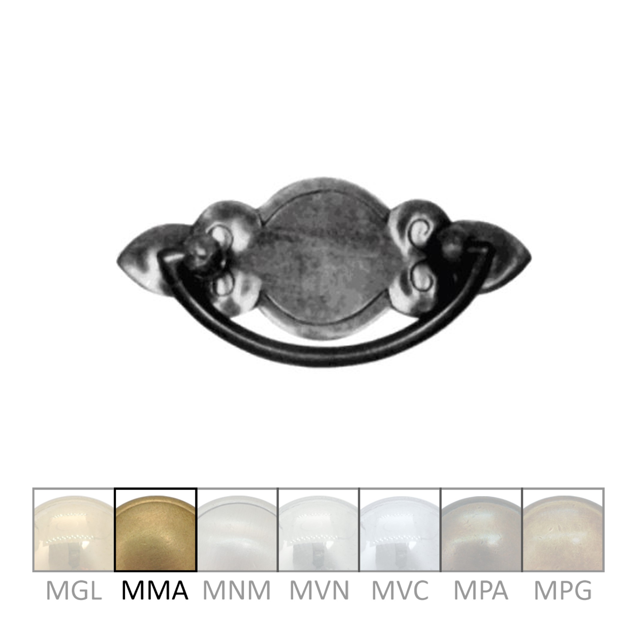 Barock Schlüsselschild 90 x 36mm mit Griff, Messing MMA Serie BA024 Bild1