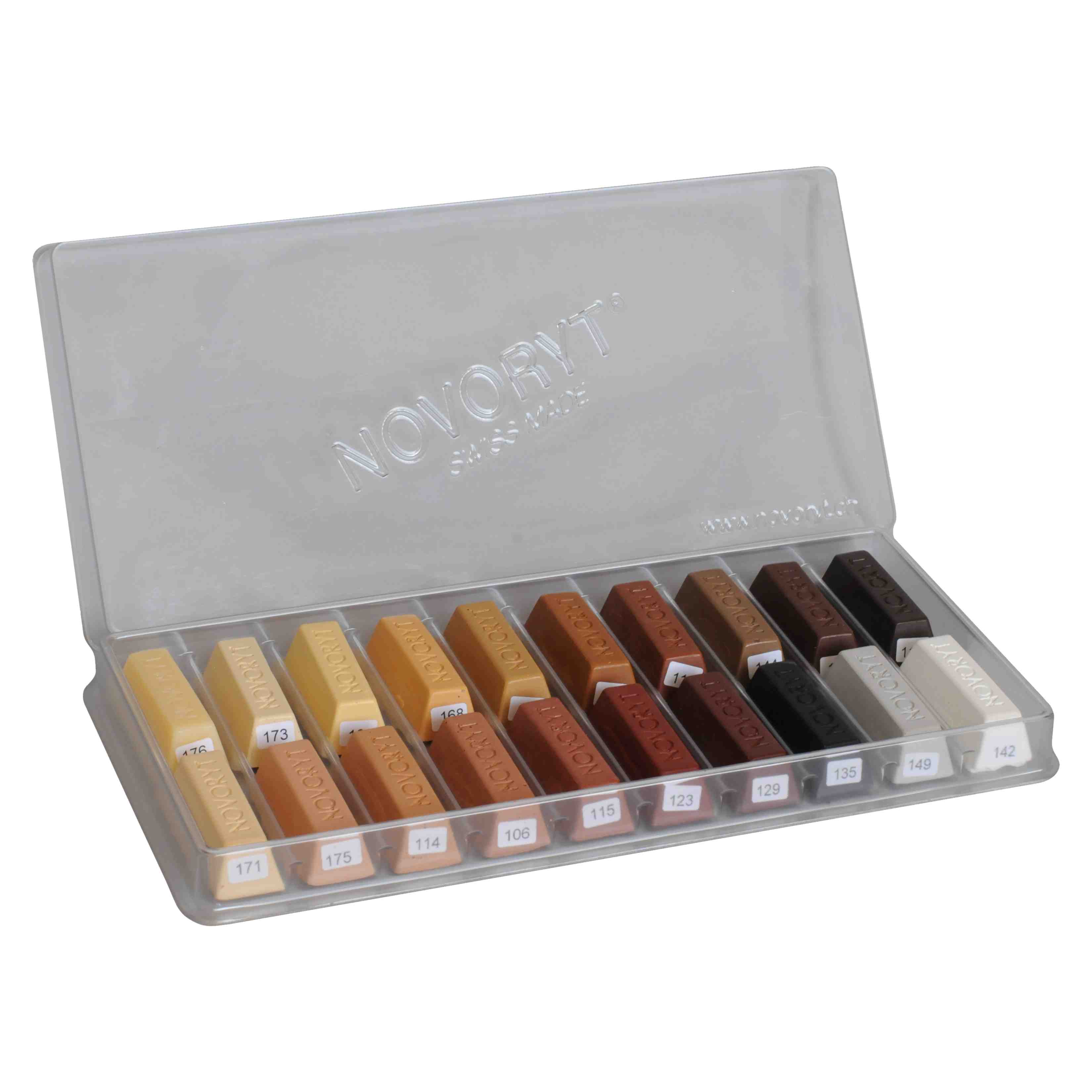NOVORYT® Weichwachs - 20 Stk nach Kundenwunsch der Serie WW002 Bild1 NOVORYT® Leerbox für 20 Stangen Bild1