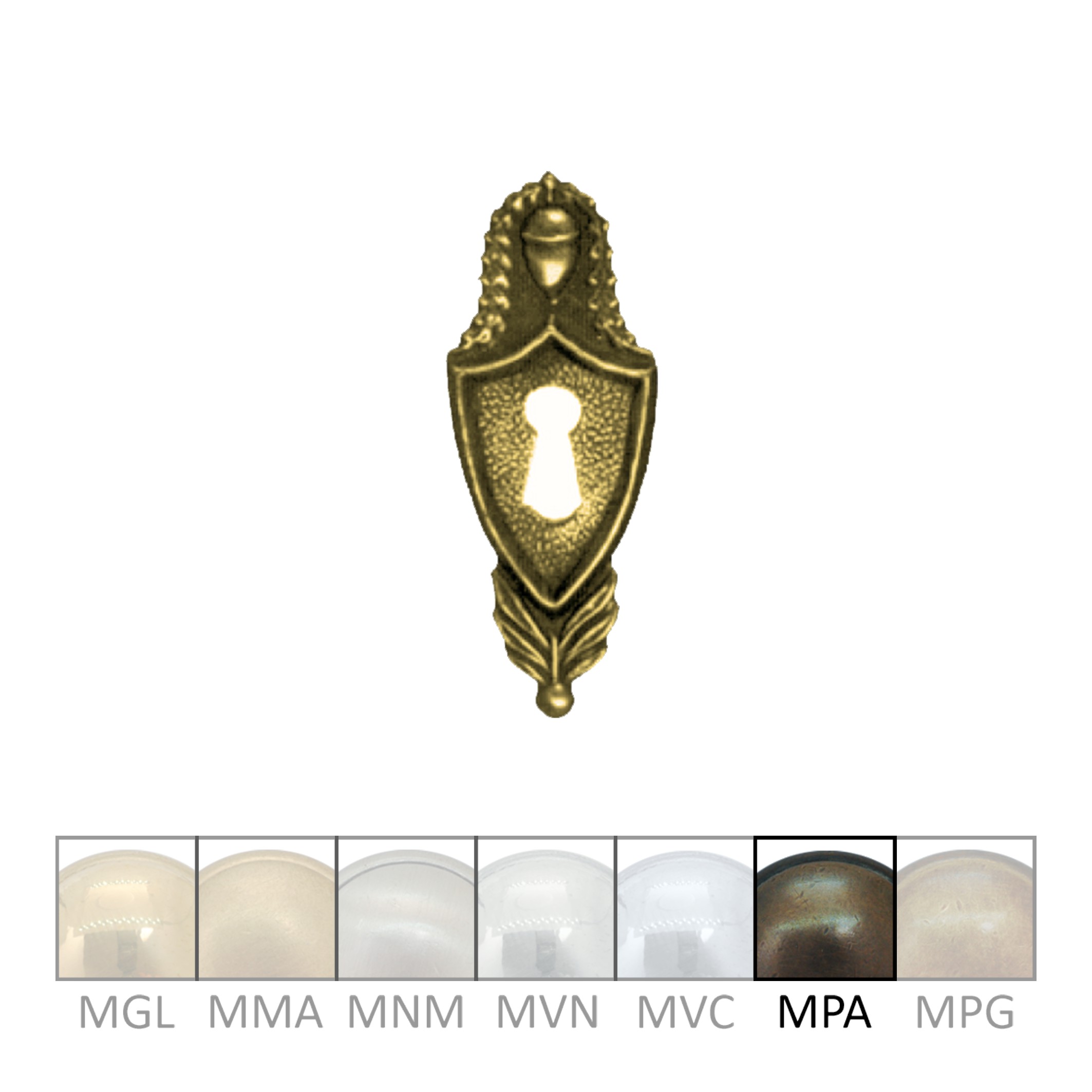 Klassizismus Möbelschild geprägt Messing MPA 35x90mm mit Schlüsselloch Serie KL052 Bild1