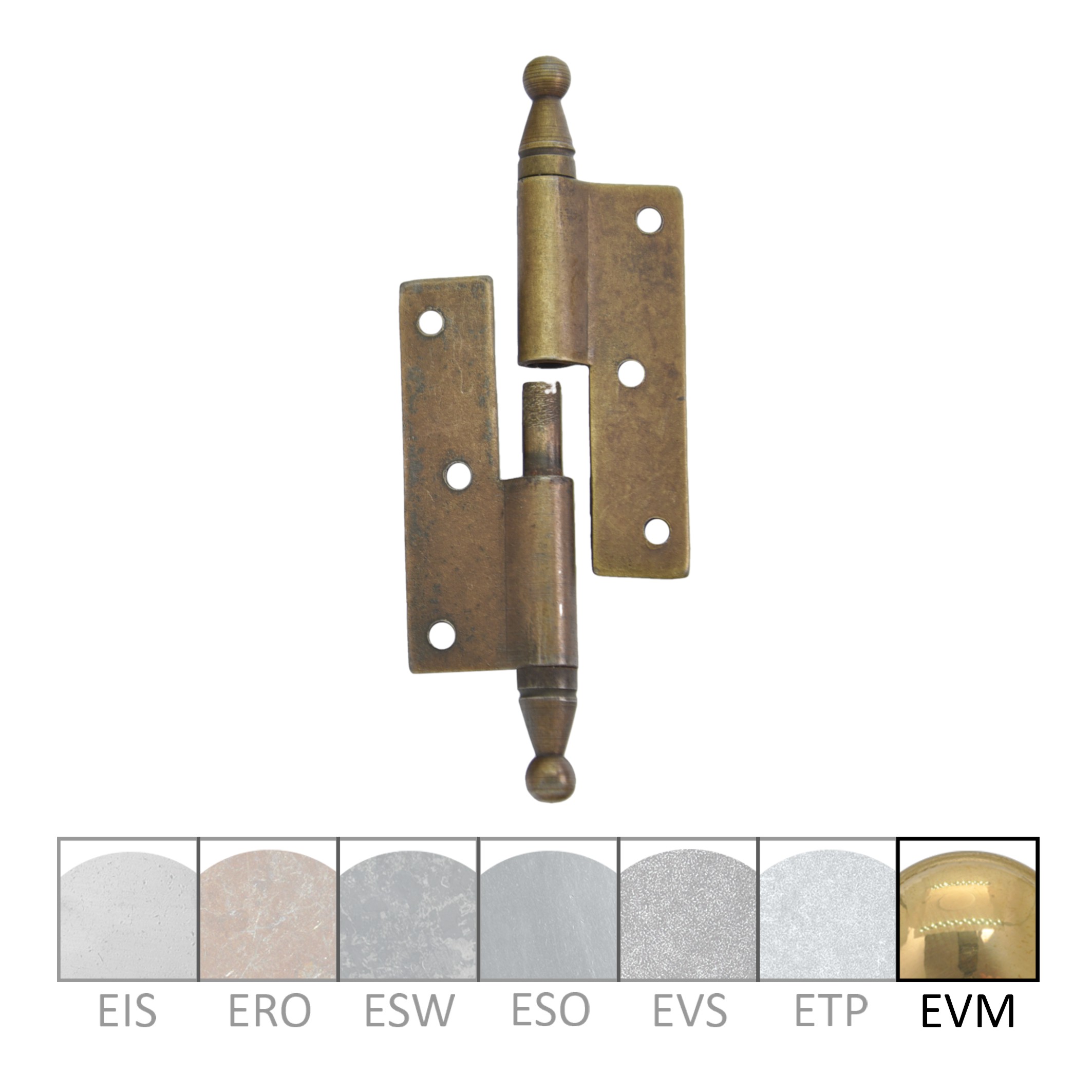 Möbelscharnier MMA, a= 60 mm, b=40 mm,rechts der Serie MB010 Bild1 Möbelscharnier Messing a= 60mm b=40mm,rechts Serie MB010 Bild1