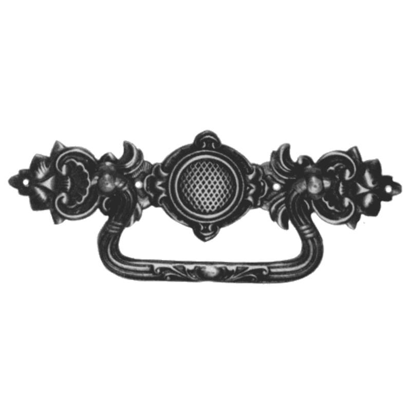 Historismus Möbelschild geprägt Messing MPA 120 x 35mm mit Griff Serie HI023 Bild1