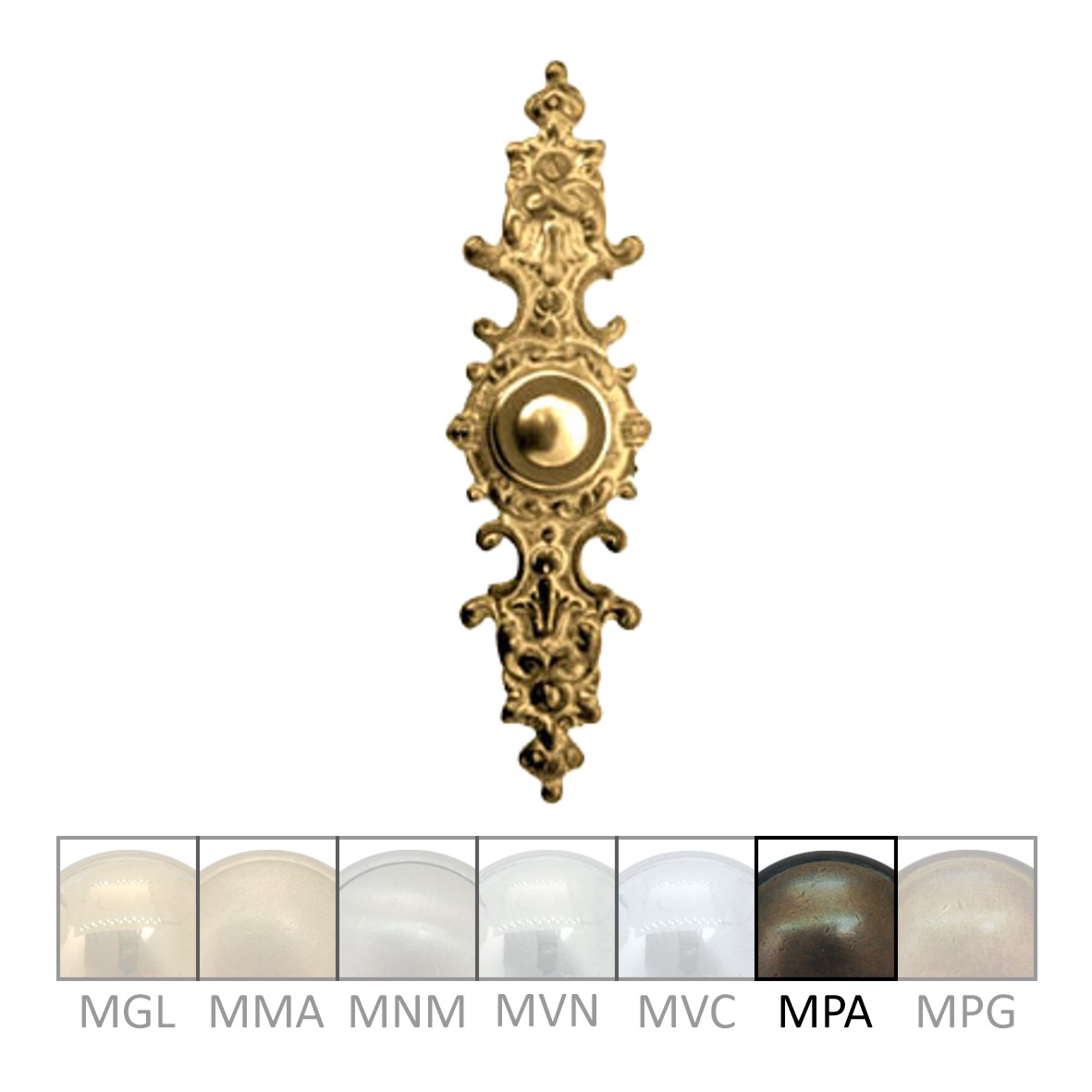 Klingelrosette Messing MPA 124x34mm Serie KR008 Bild1
