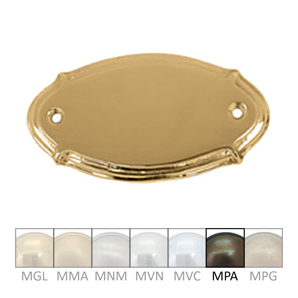 Namensschild Messing MPA 73x50mm Serie NS007 Bild1