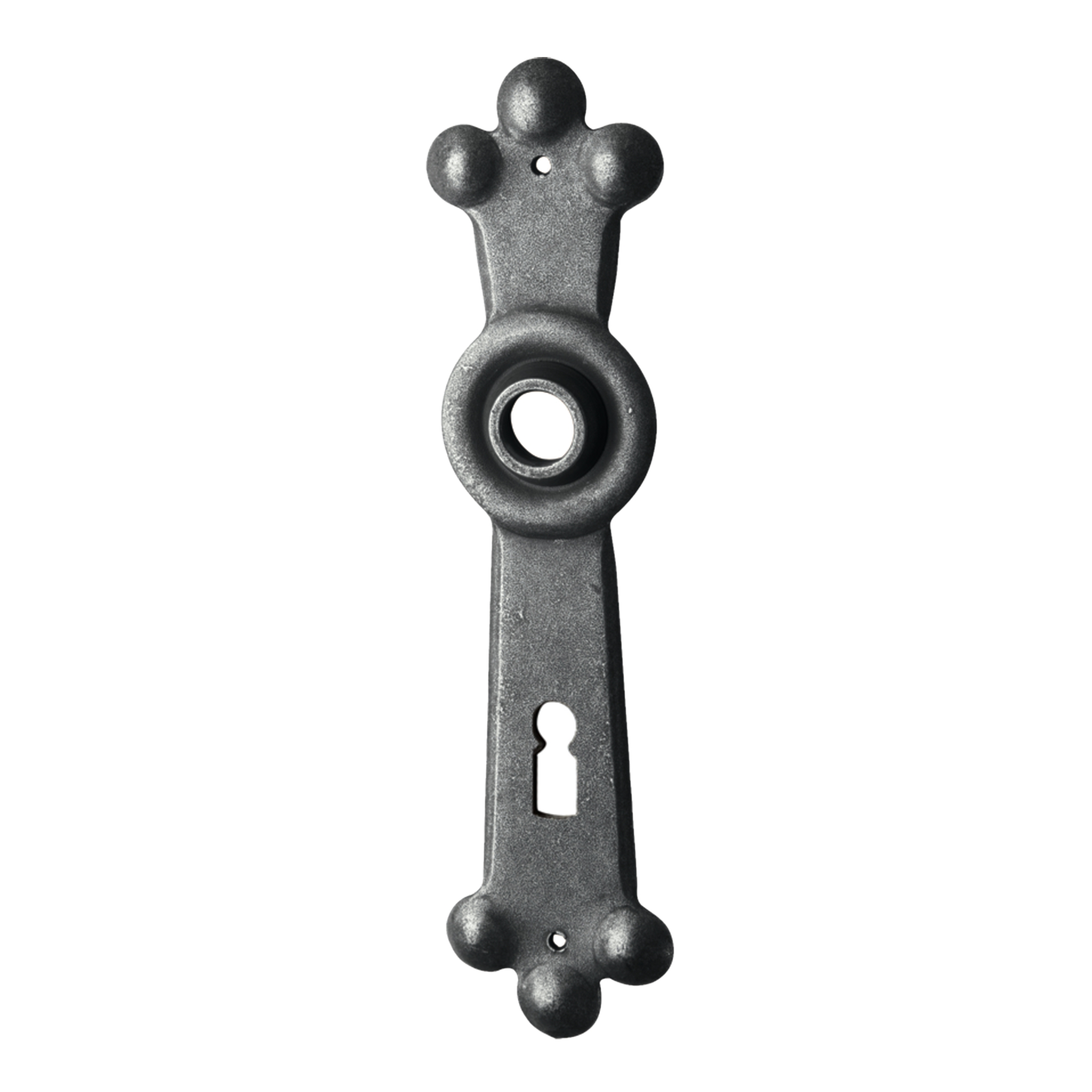 Zimmertürschild Dist. 72 mm BB, Eisen schwarz passiviert L x B