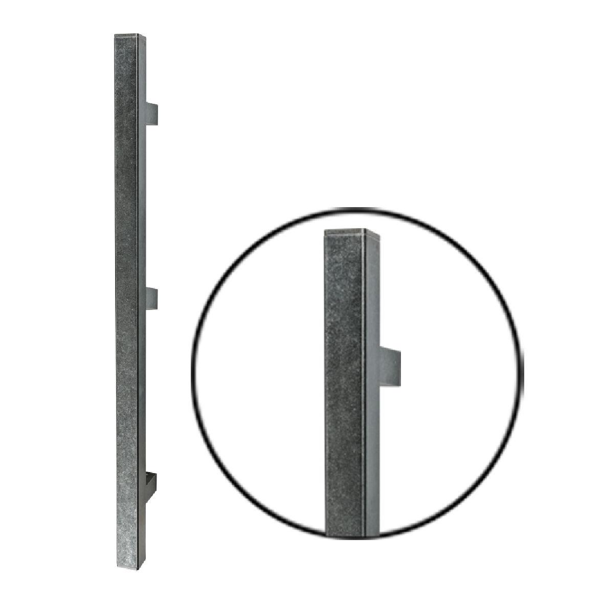 Bauhaus - Stil  - Stoßgriff Gesamtlänge Stoßgriff Eisen schwarz passiviert Serie TD204 Bild1