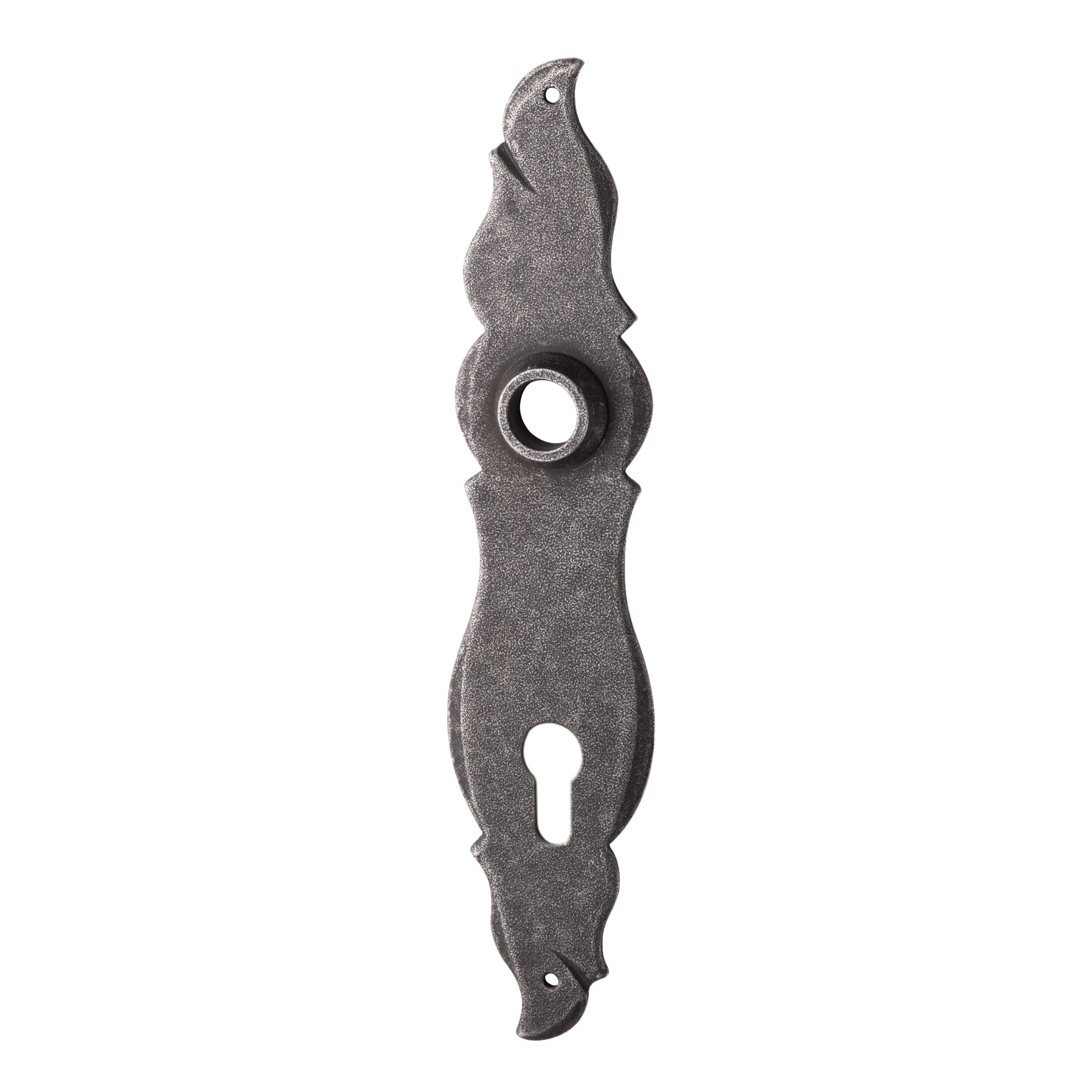 Haustürschild Dist. 92 mm PZ, Eisen schwarz passiviert, Schild rechts L x B