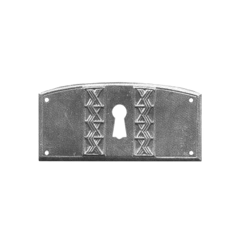 Jugendstil Möbelschild geprägt Messing MPA 100 x 48mm mit Schlüsselloch Serie JU028 Bild1