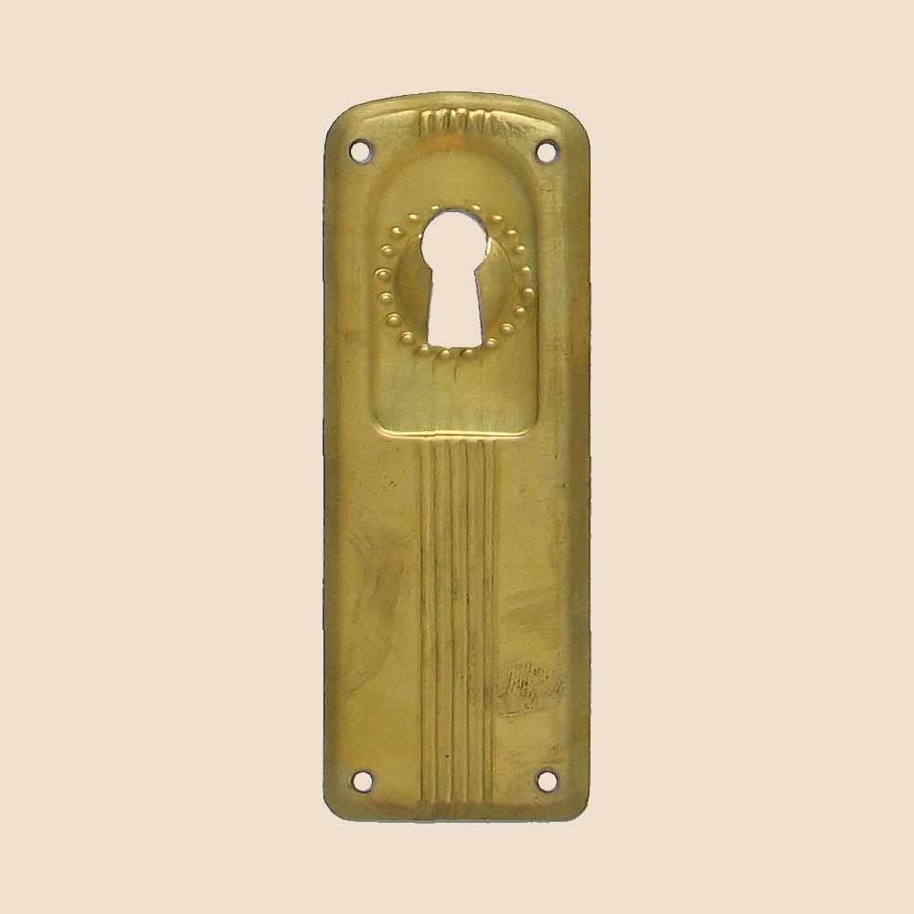Jugendstil Möbelschild Messing MMA 29 x 80mm mit Schlüsselloch Serie JU007 Bild1