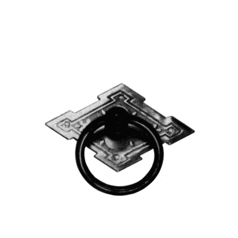 Ringschild vernickelt  63 x 36 mm mit Ringgriff Bild1
