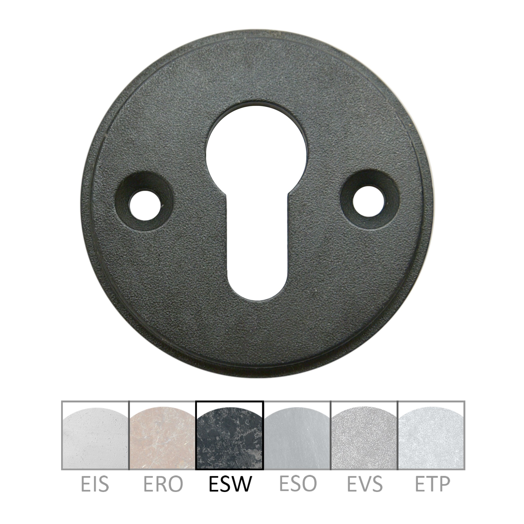 Sicherheitsrosette Innen PZ-Lochung Eisen schwarz ESW D