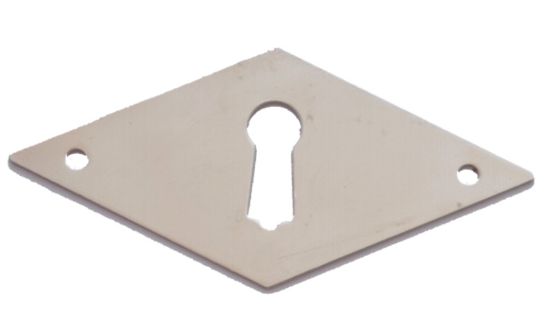 Klassizismus Möbelschild geprägt Messing vernickelt 70x35mm mit Schlüsselloch Serie KL004 Bild1