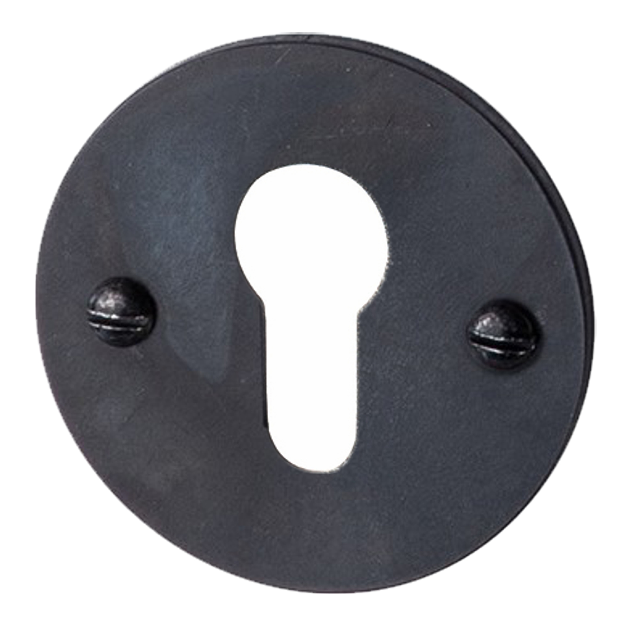 Schlüssellochrosette PZ-Lochung Eisen Schwarz gebrannt & gewachst D 55mm Serie TR543 Bild1