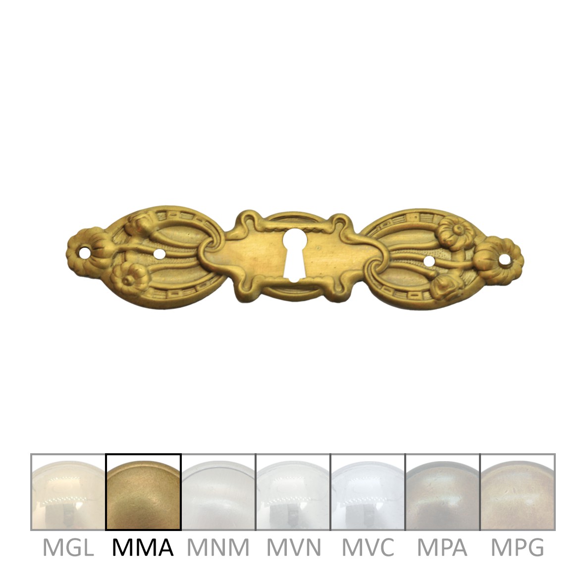 Möbelschild geprägt Messing MMA 104 X 25mm mit Schlüsselloch Serie JU033 Bild1