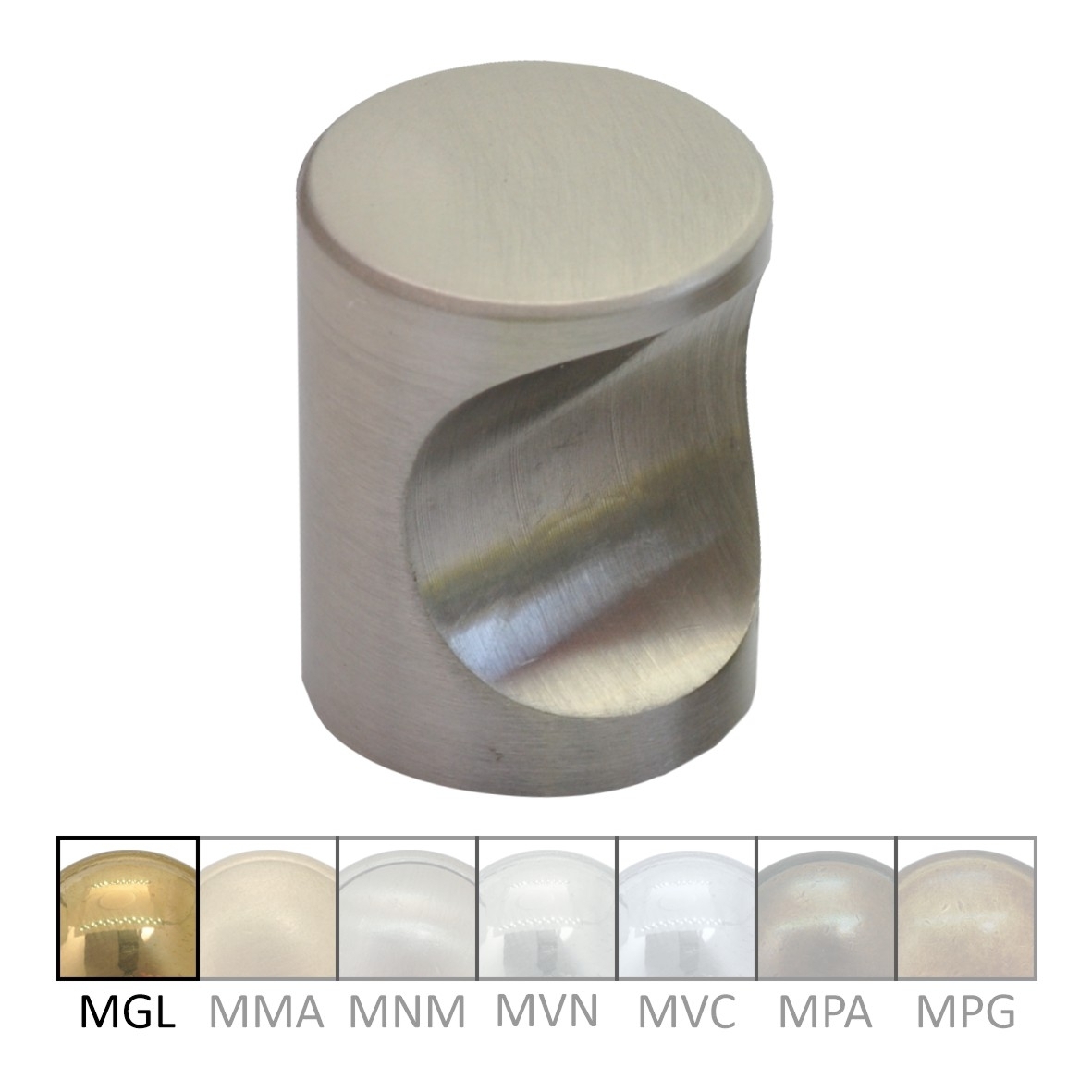 Cylinder Möbelknopf in Messing glänzend mit Schutzlack, D