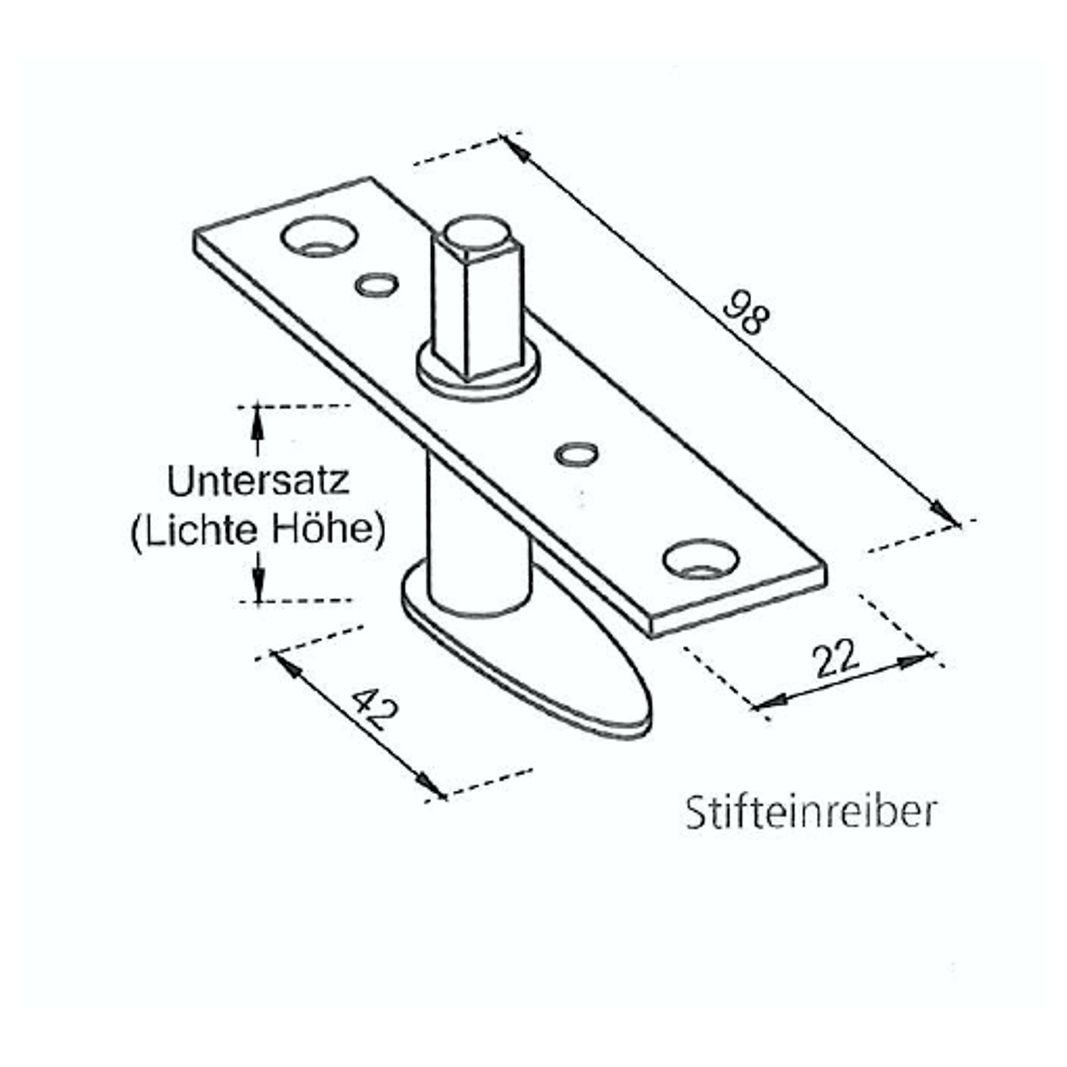Bild1 Fenster Stifteinreiber mit 13mm Untersatz Eisen verzinkt Bild1